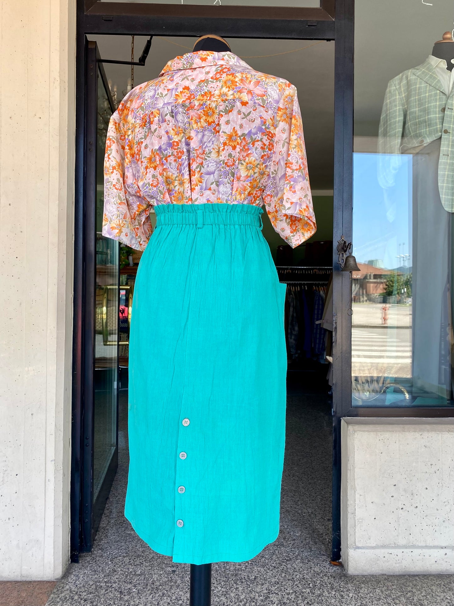 Gonna Capri in cotone Verde Acqua - TG. 38/40