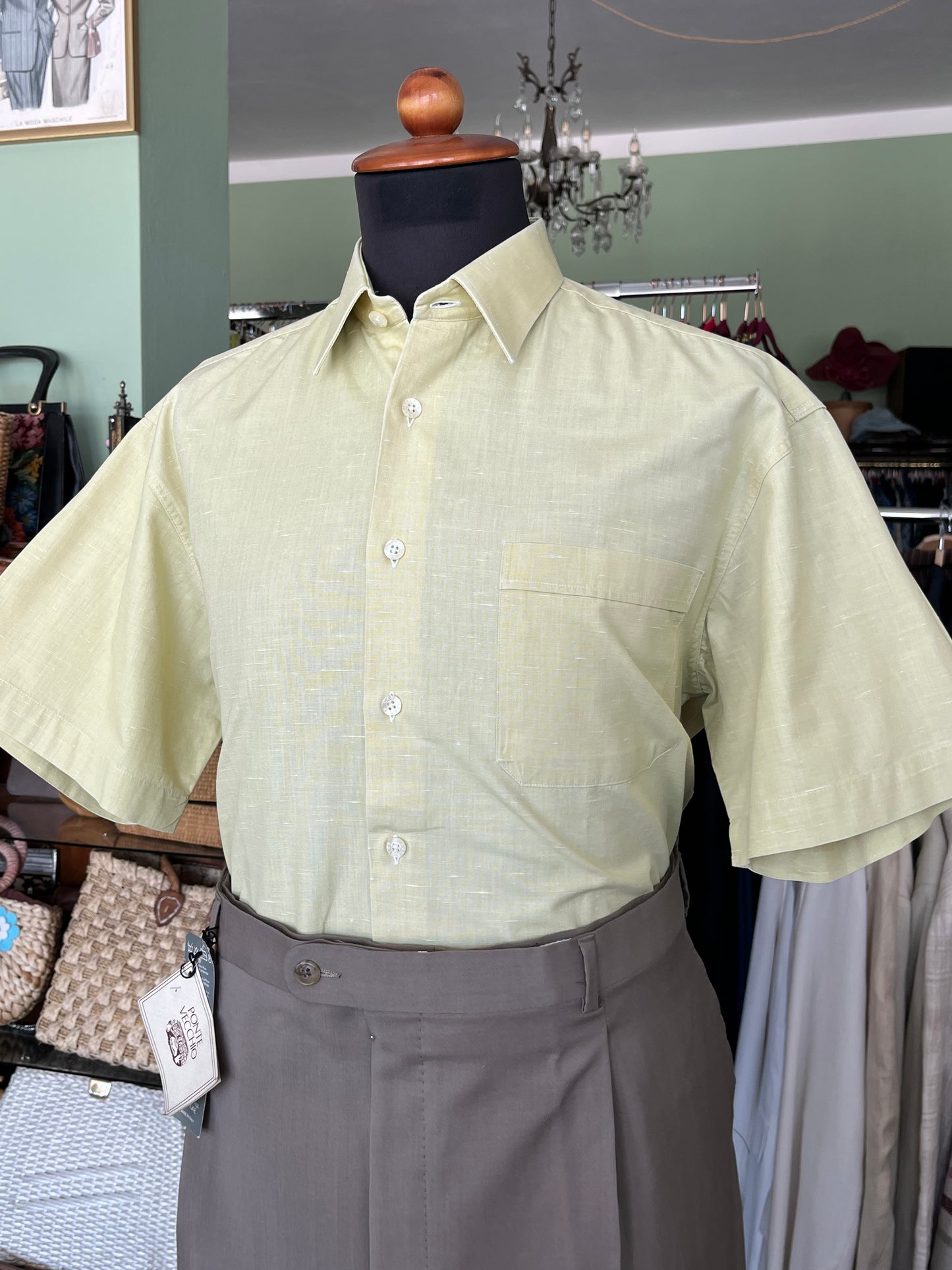 Camicia a maniche corte lino S-M