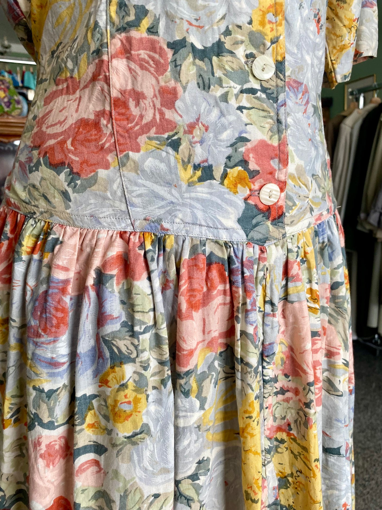 Abito anni ‘80 romantico in cotone - TG. 44 circa