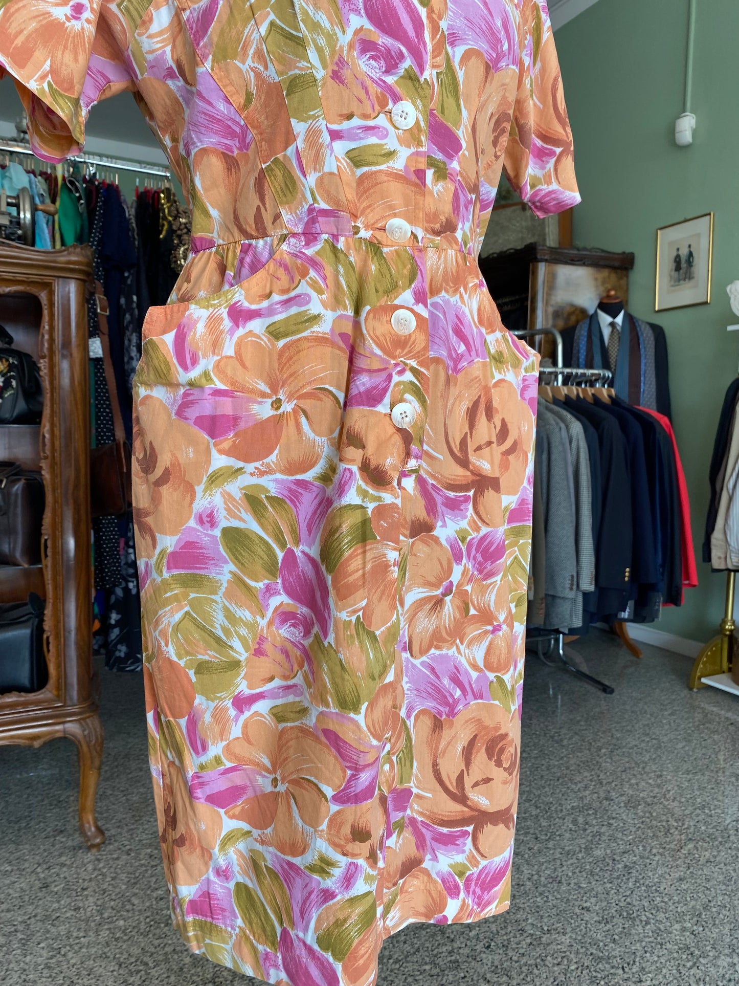 Abito in cotone con stamp floreale - TG. 42 circa