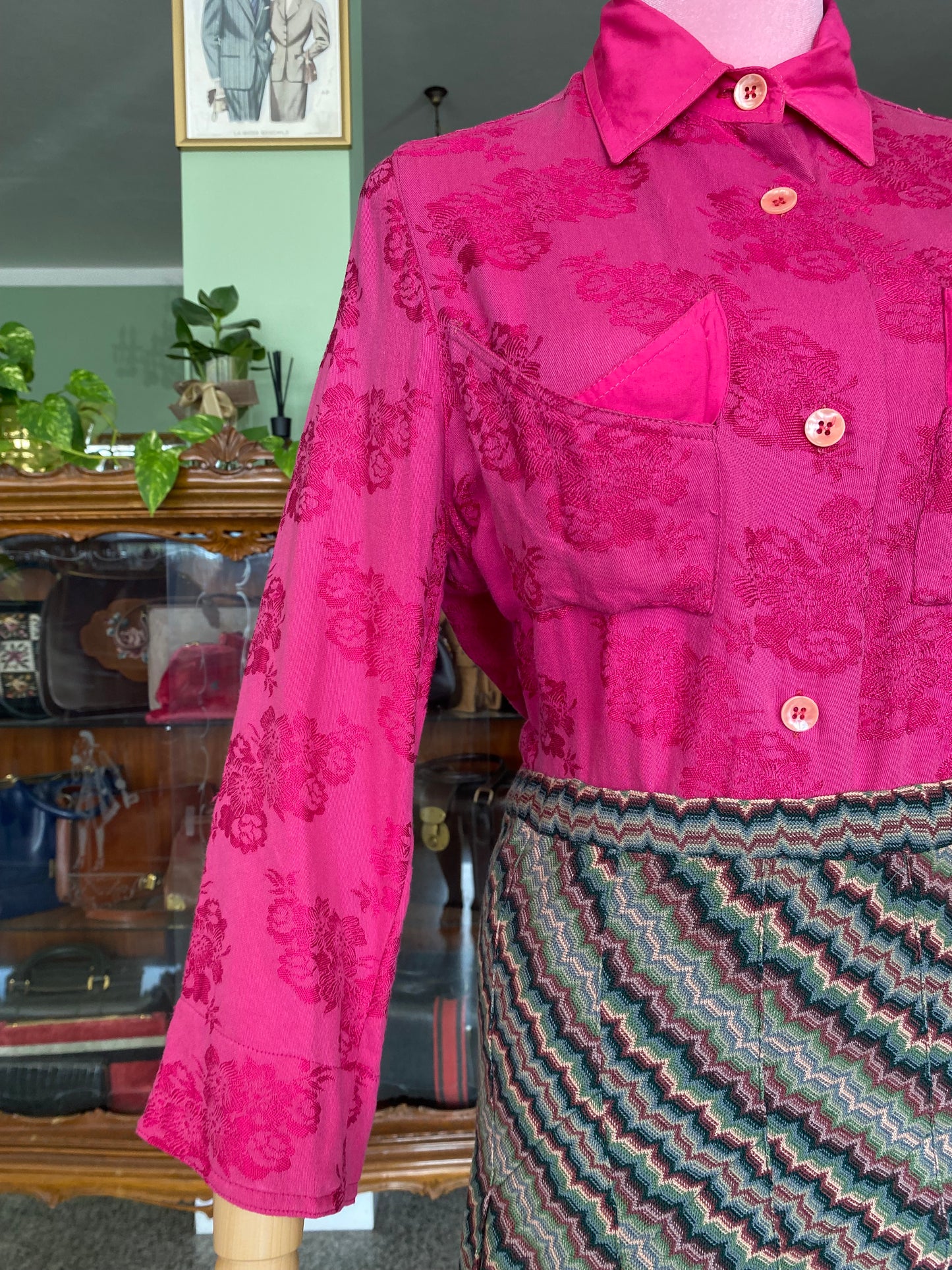 Camicia fucsia in cotone - TG. 42 circa
