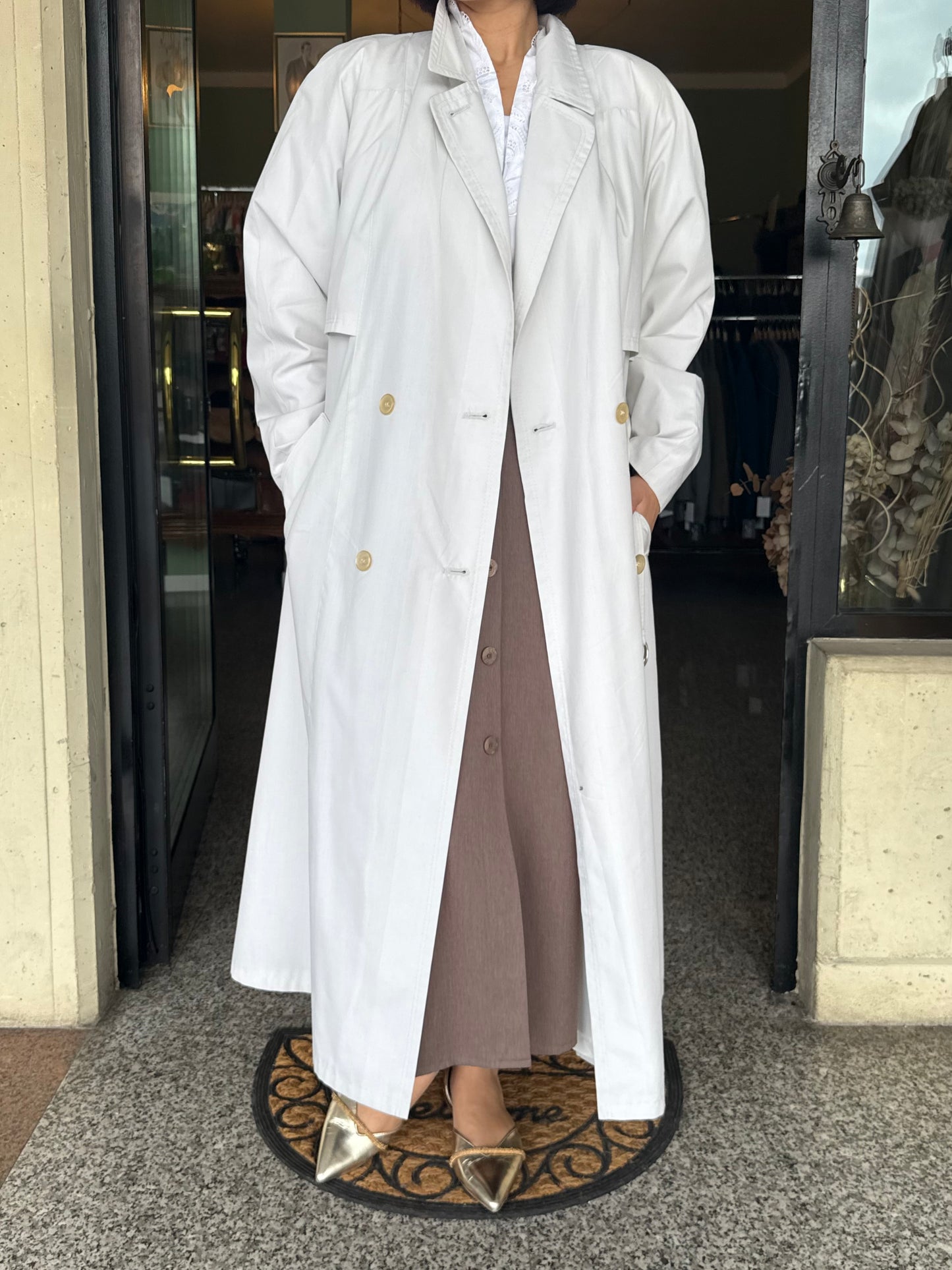 Trench classico colore bianco ghiaccio con cintura - TG. 42 - 48