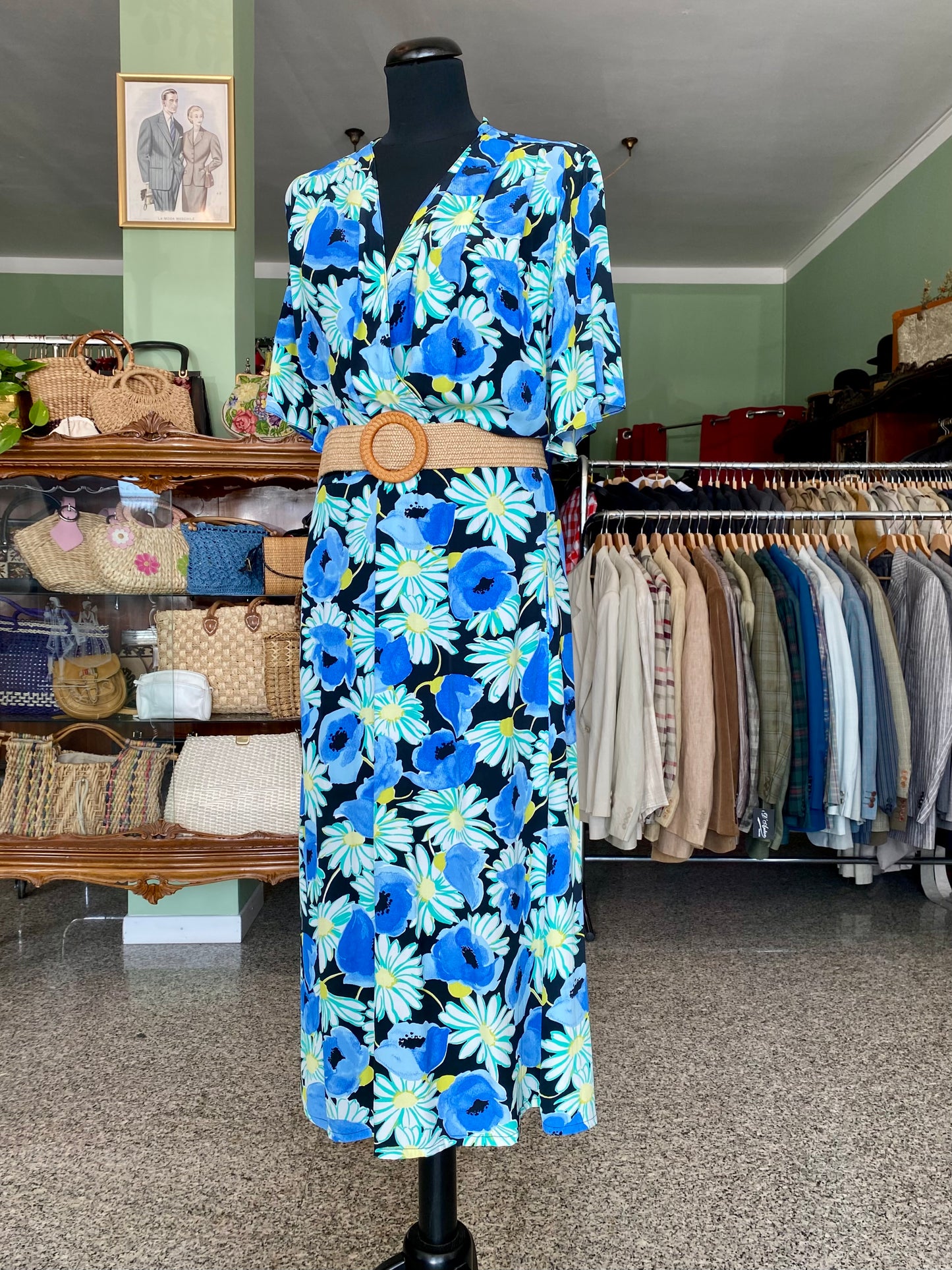 Abito con margherite in seta - TG. 48/50