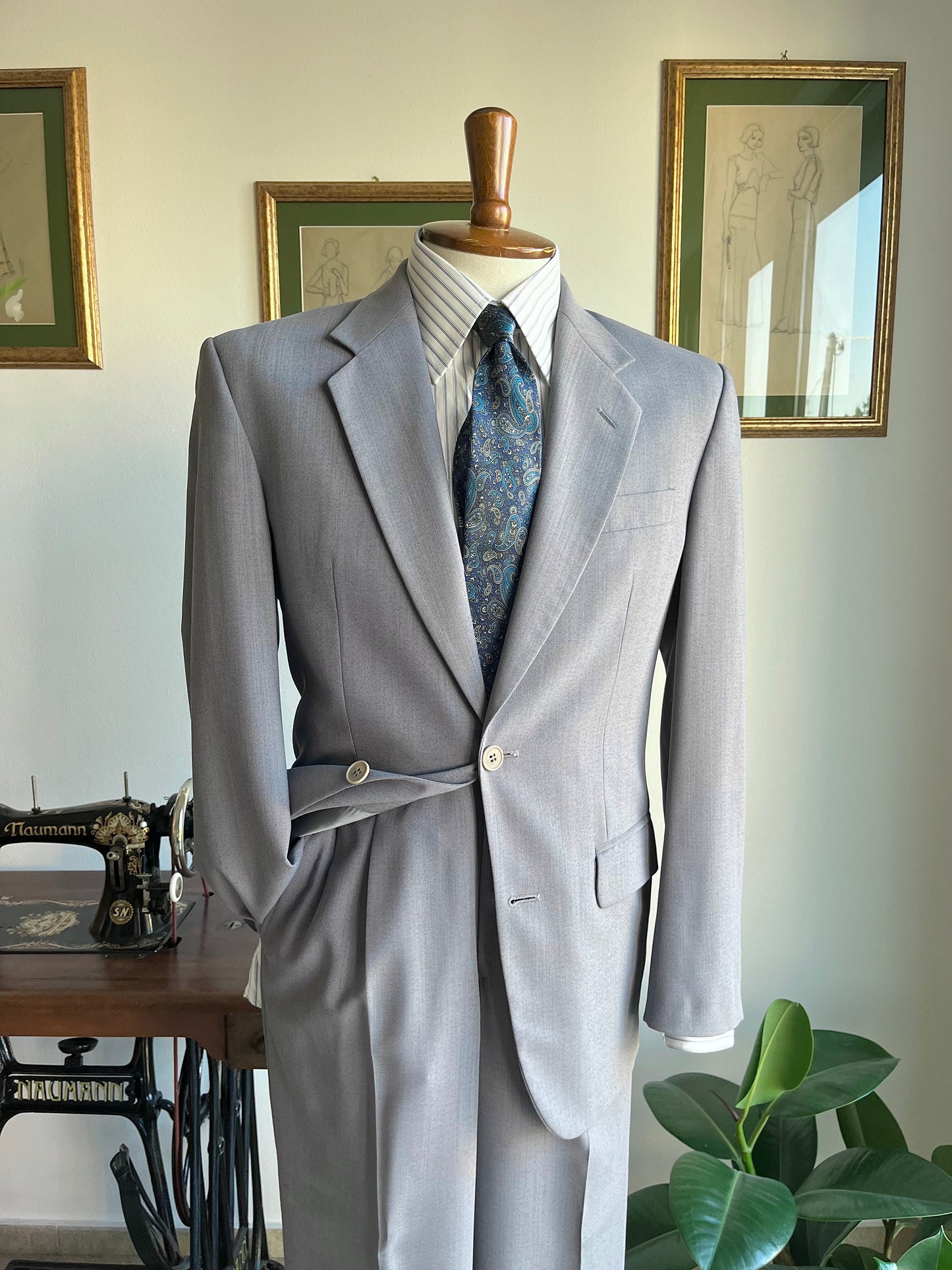 Completo anni '80 grigio/azzurro