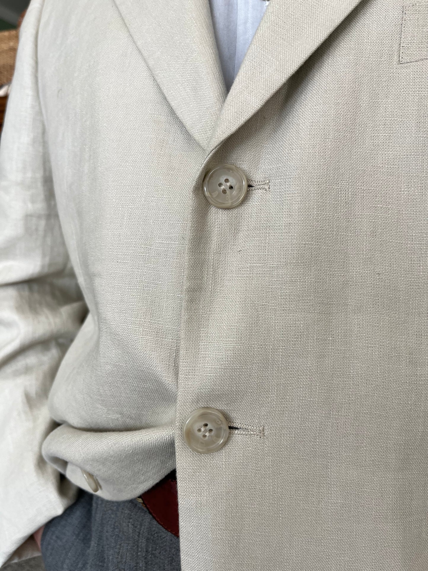 Giacca anni ‘90 in lino tg. 56-58 extra lunga
