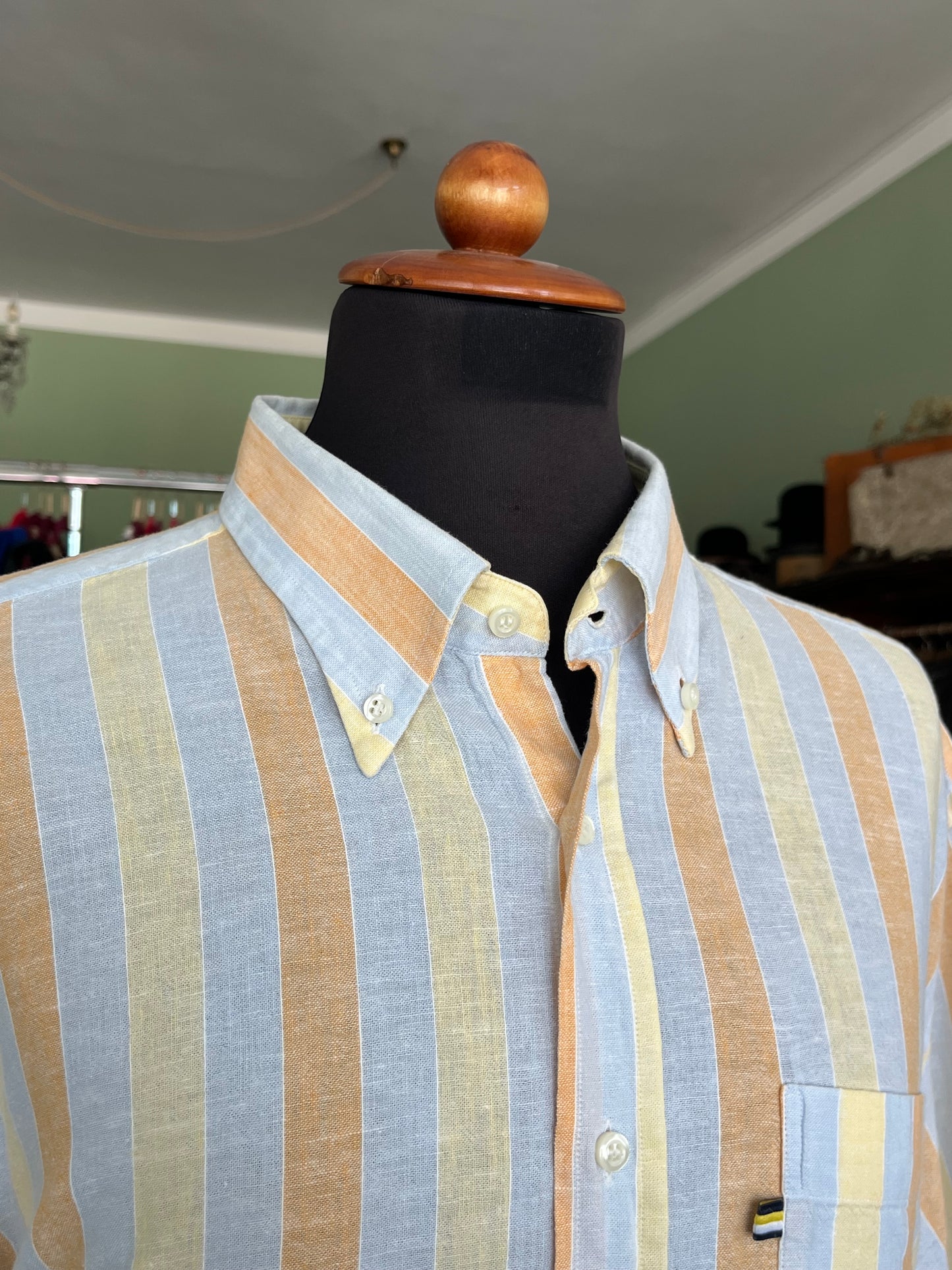 Camicia a maniche corte lino L-XL