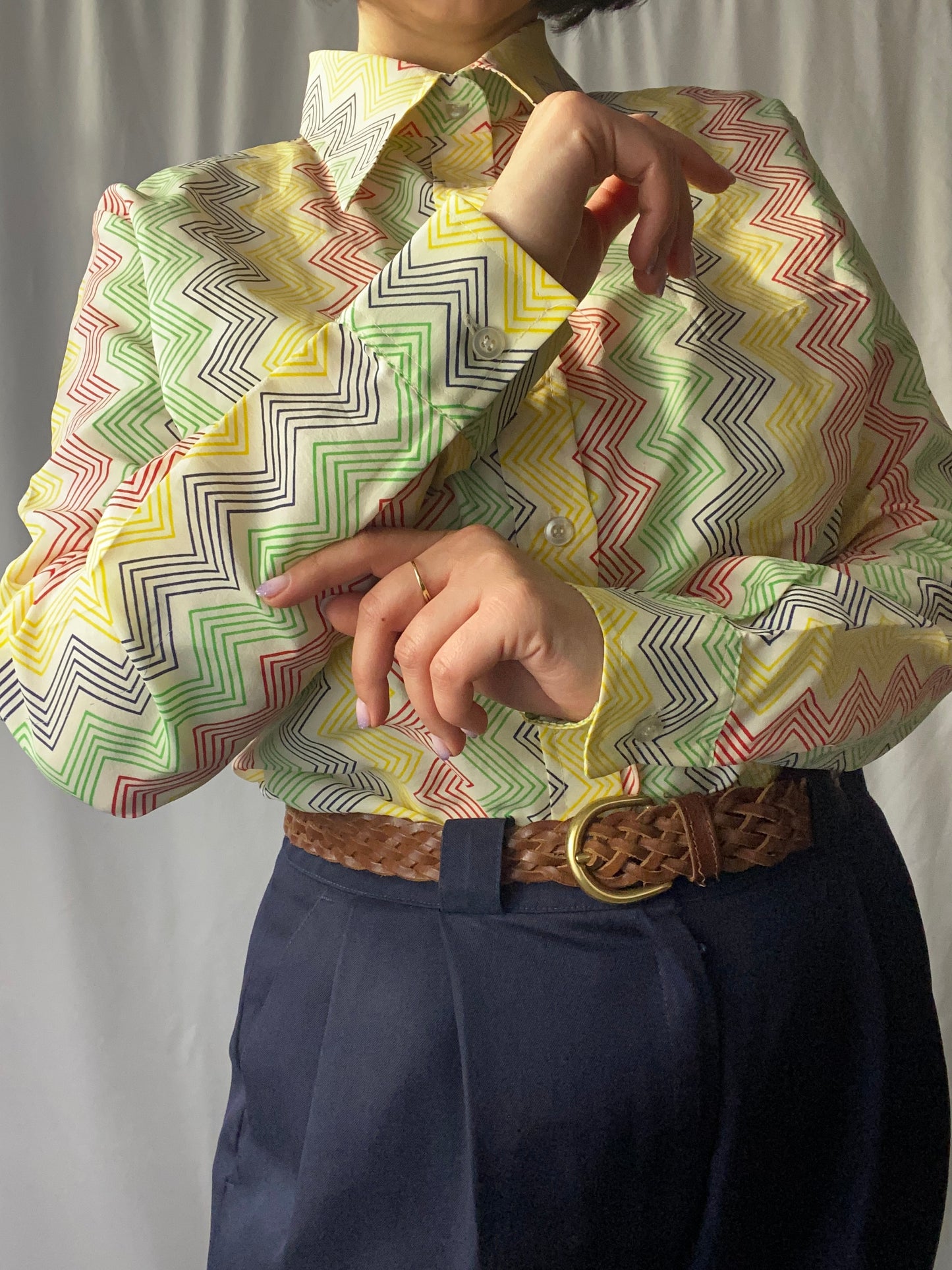 Camicia anni ‘70 zig zag- TG. 42/44