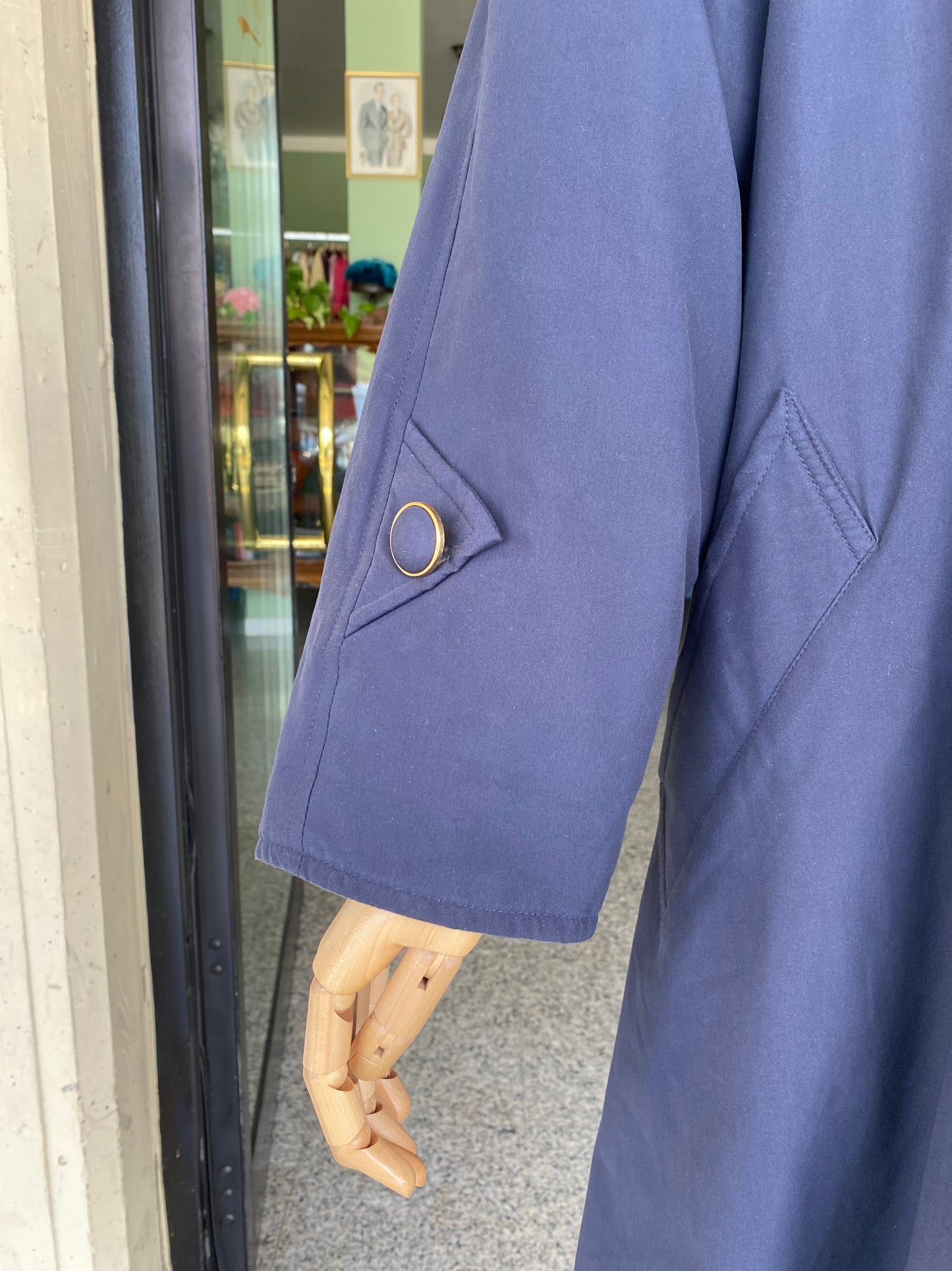 Trench blu con fodera in eco pelliccia - Per Roberta