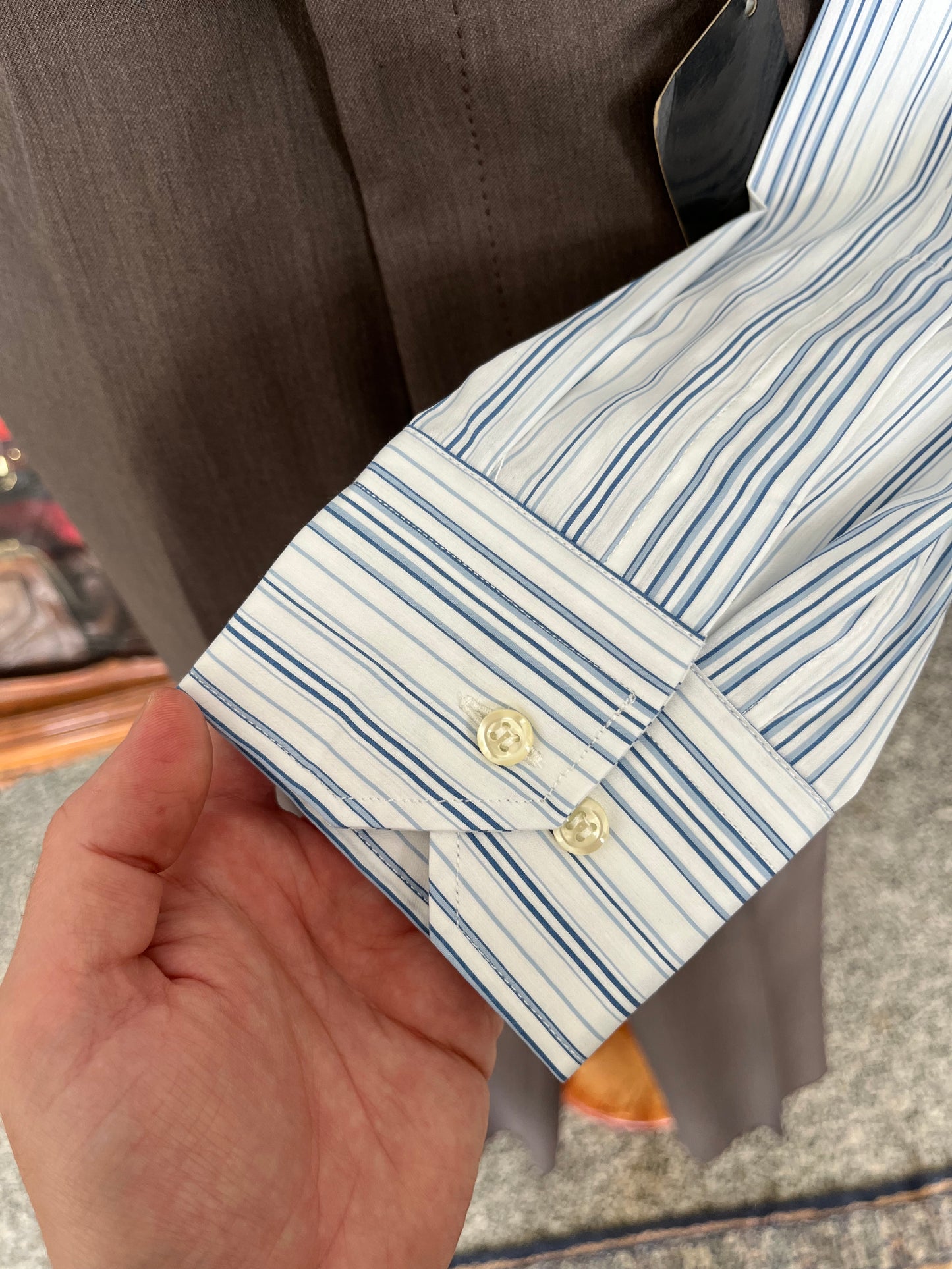 Camicia anni ‘80 bianca e blu tg. M