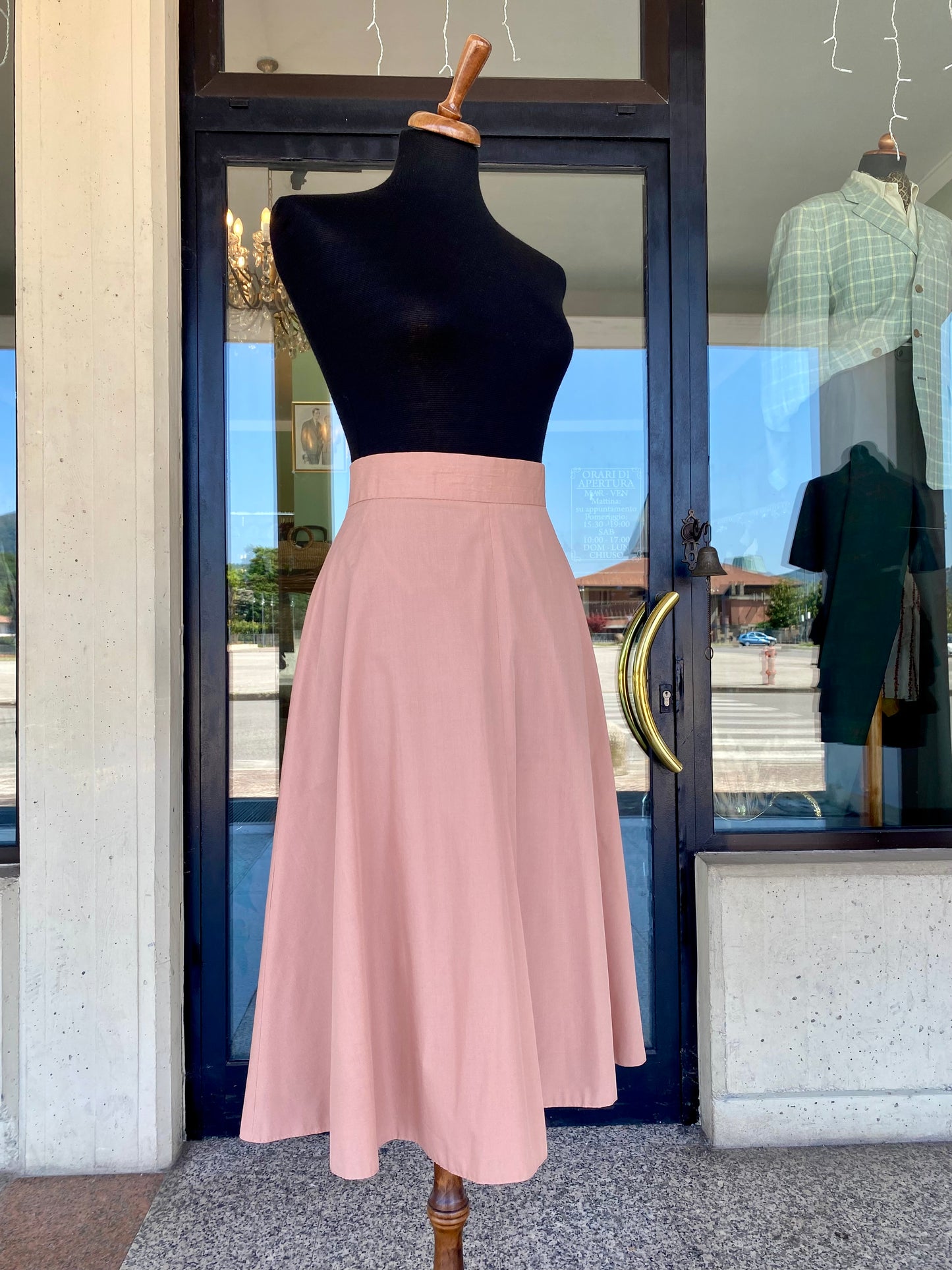 Completo anni ‘70 in cotone rosa antico - TG. 42/44