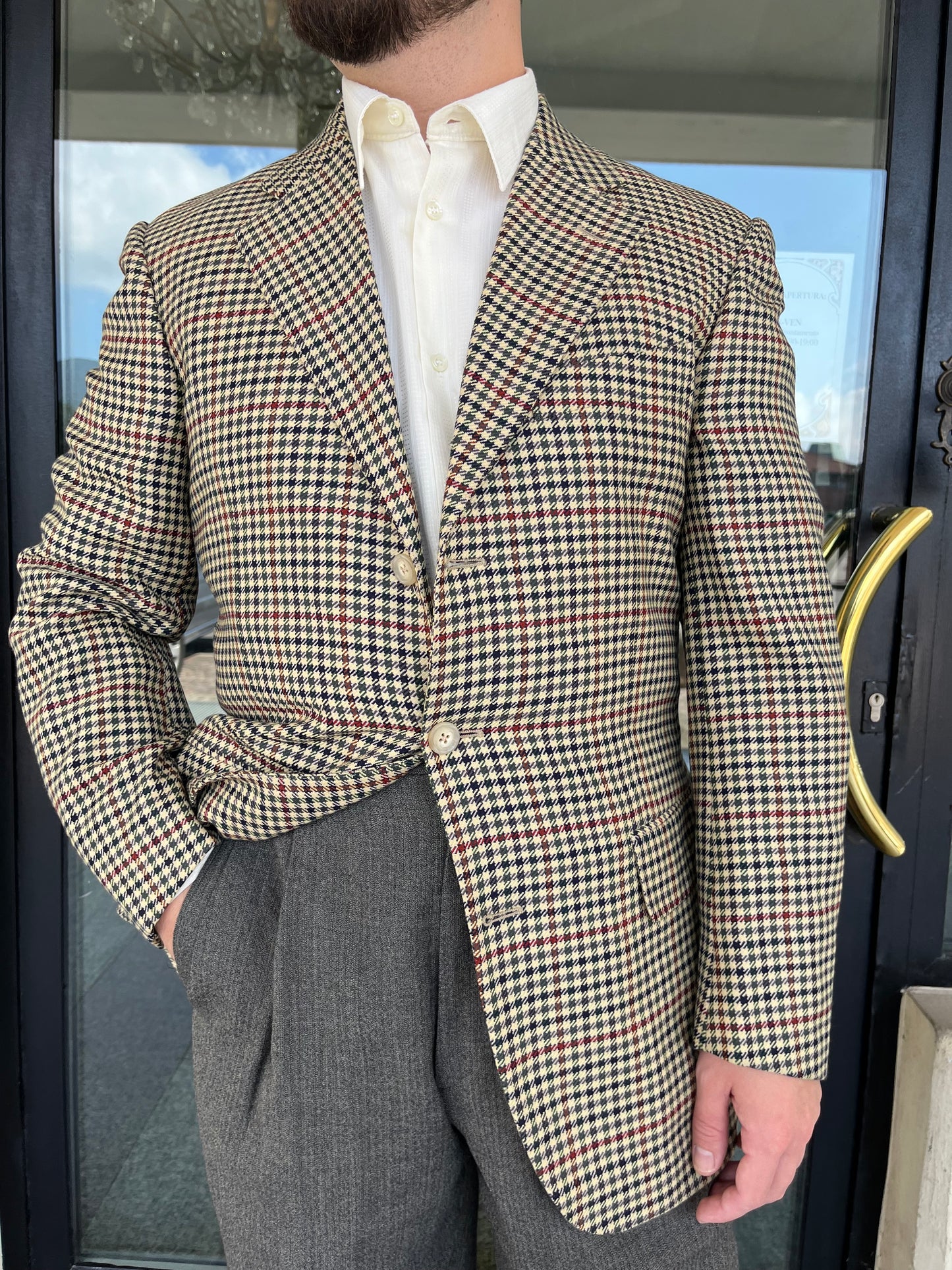 Giacca Corneliani anni '80 pied-de-poule tg. 48-50
