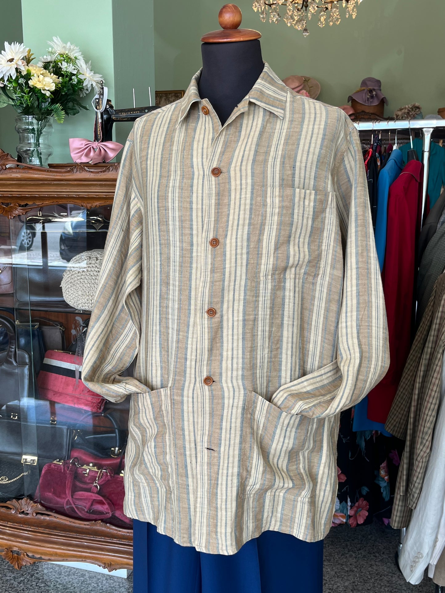 Giacca-camicia in puro lino tg. M-L