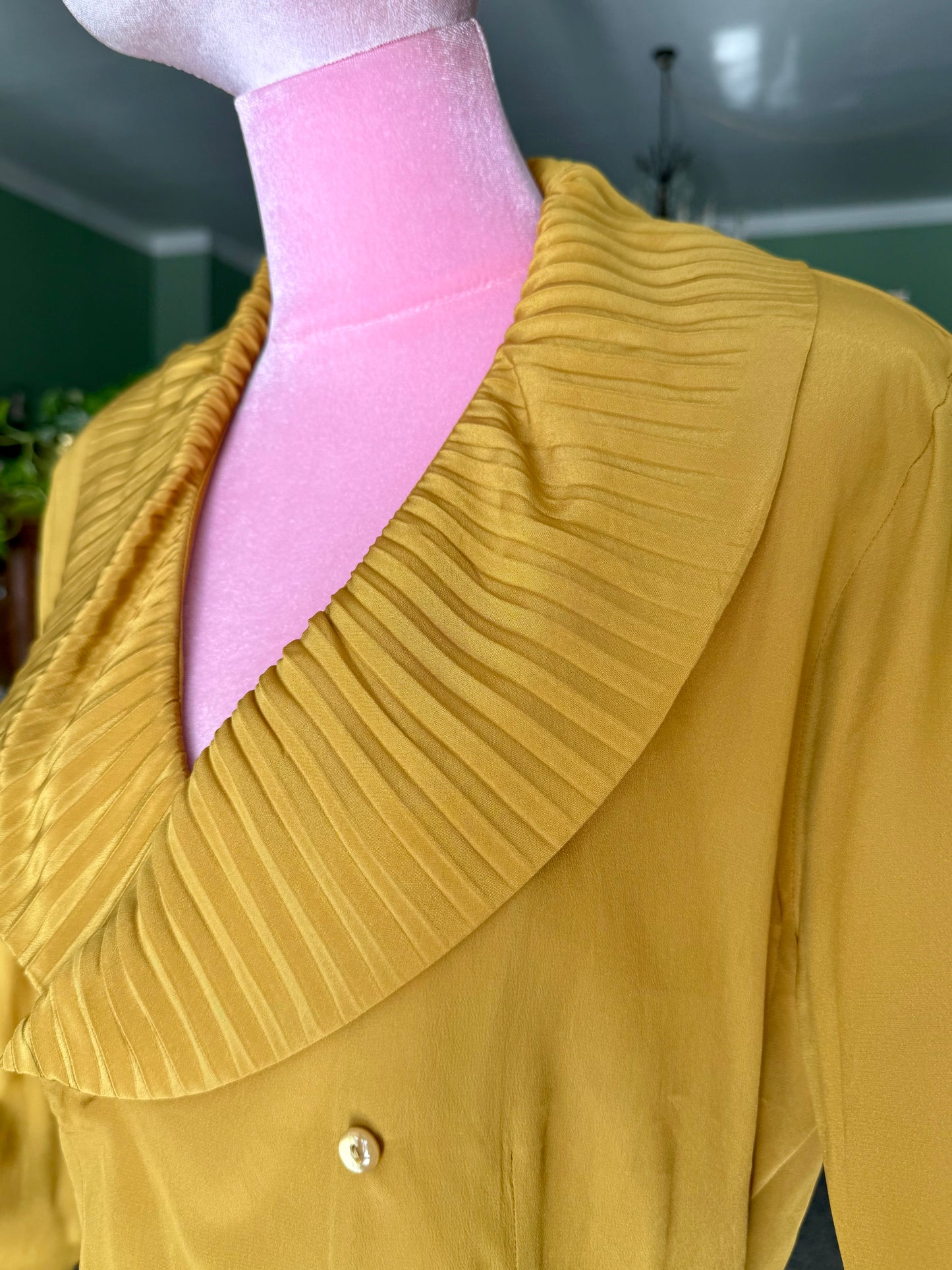 Camicia in pura seta color senape - TG. 44