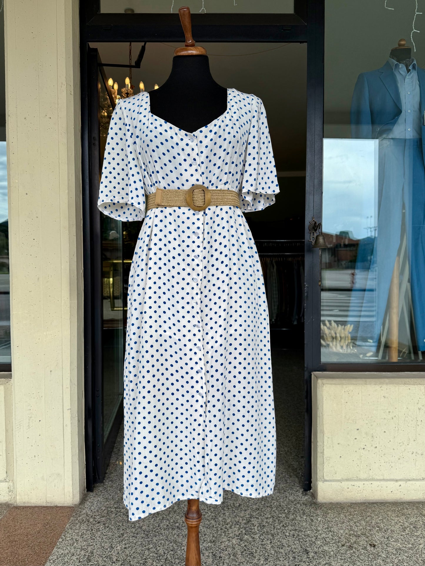 Abito sartoriale in seta a pois - TG. 46/48