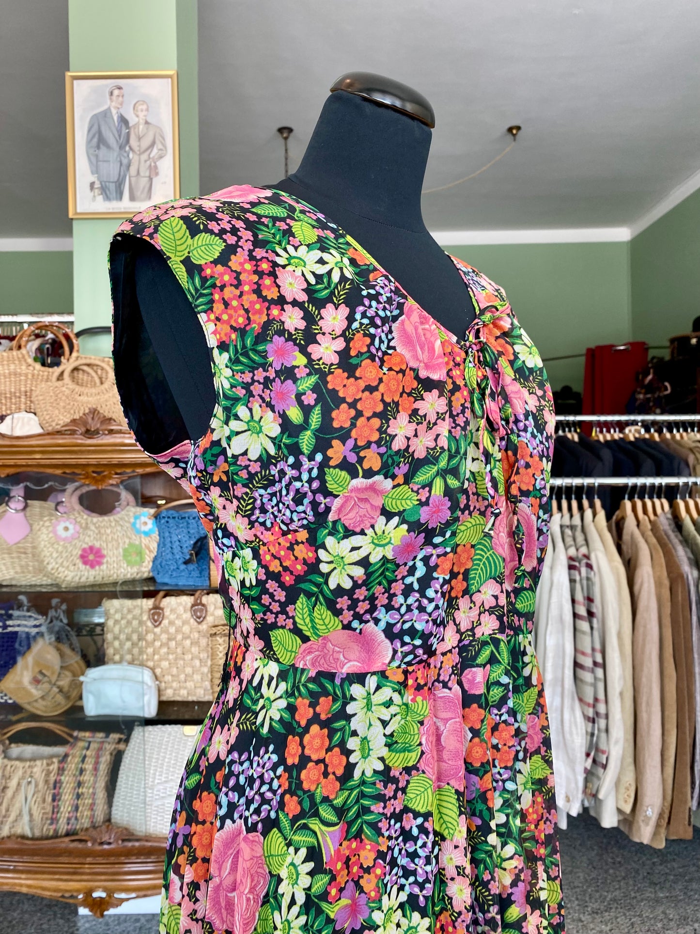 Abito floreale anni '70 "Prato Fiorito"