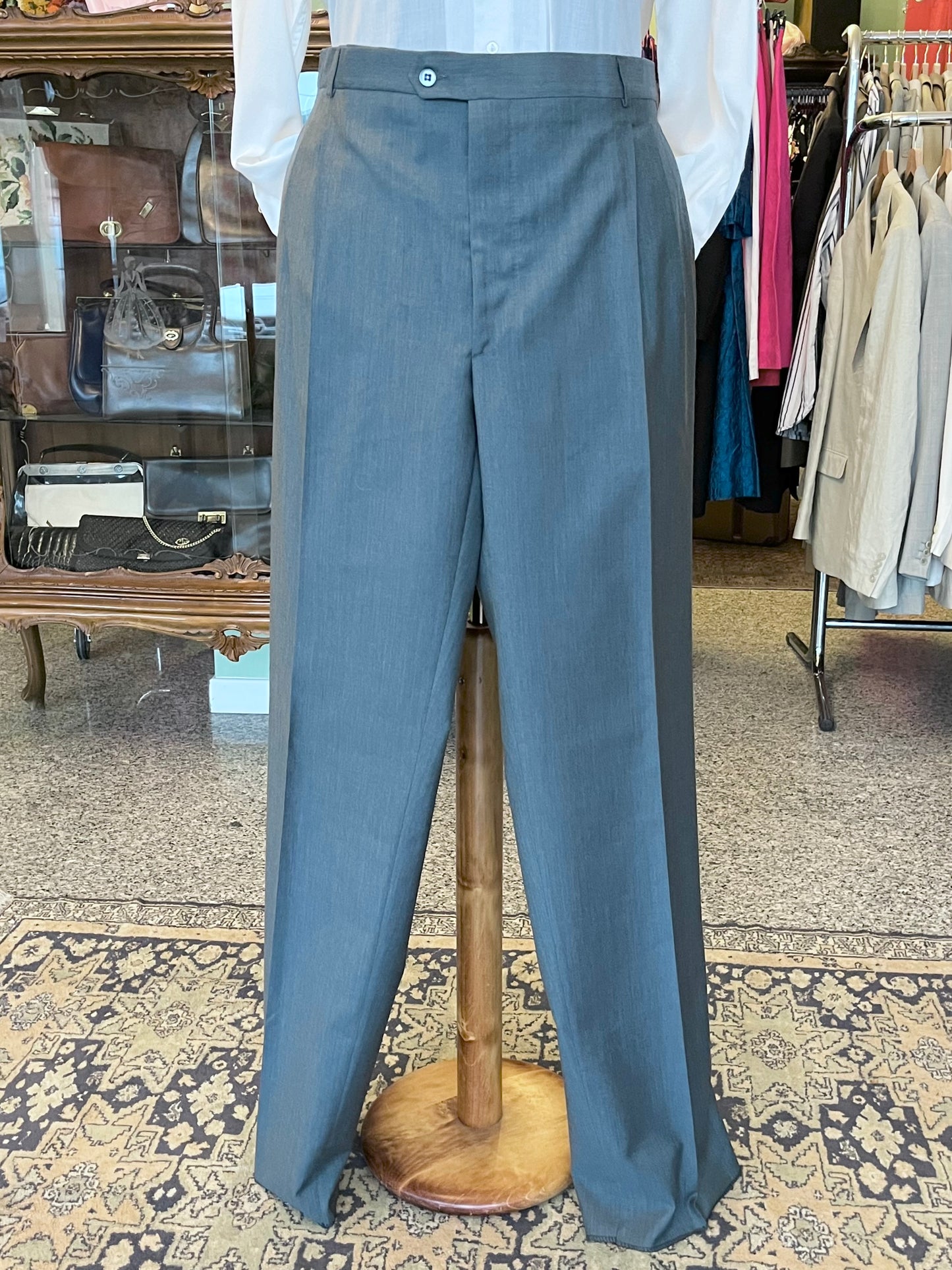 Calzoni lana media grigio-verde tg. 64