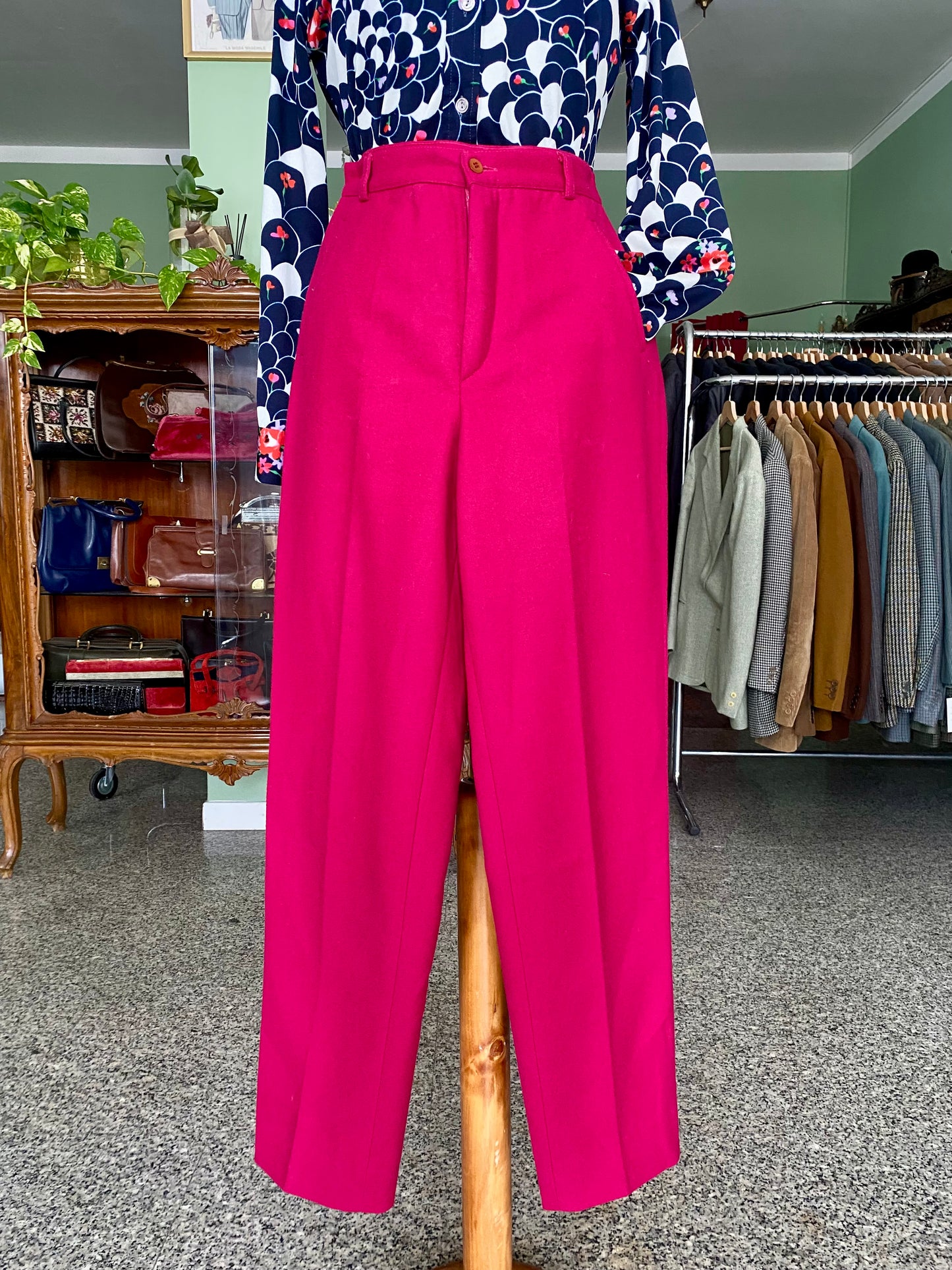 Pantaloni rosa in 100% lana - TG. 36/38