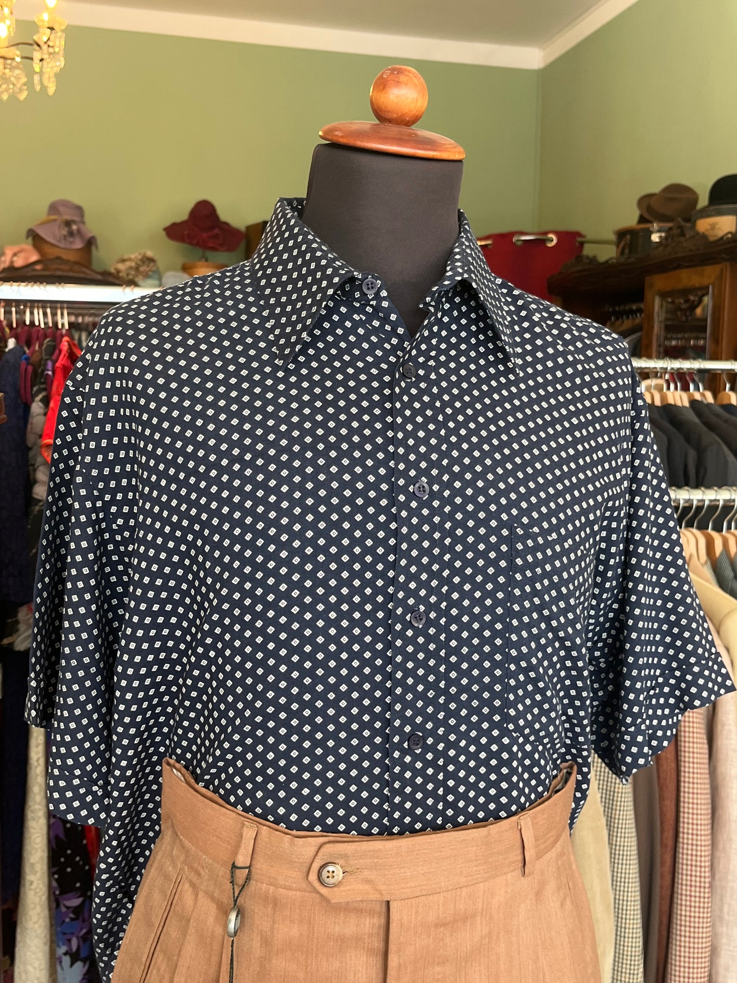 Camicia anni ‘80 a maniche corte viscosa M-L
