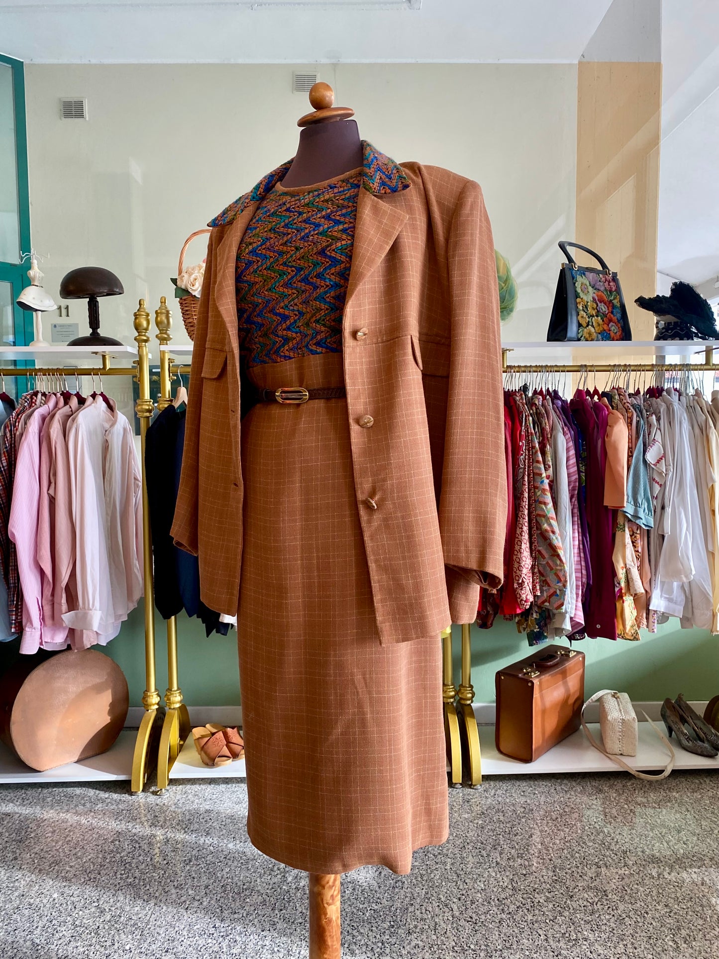 Tailleur giacca + abito anni ‘70 - TG. 50