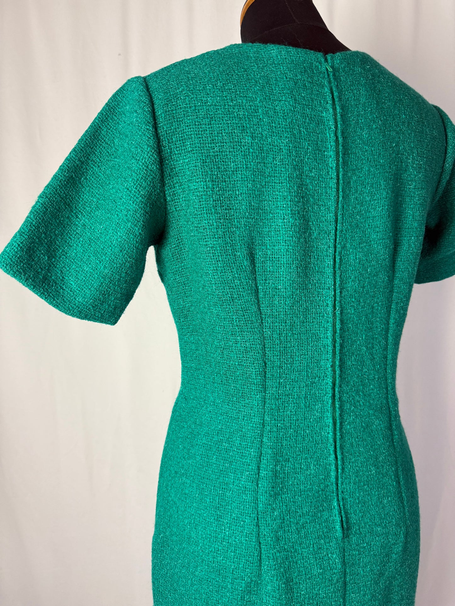 Tailleur giacca + abito in bouclé di lana anni ’60 sartoriale - TG. 40/42