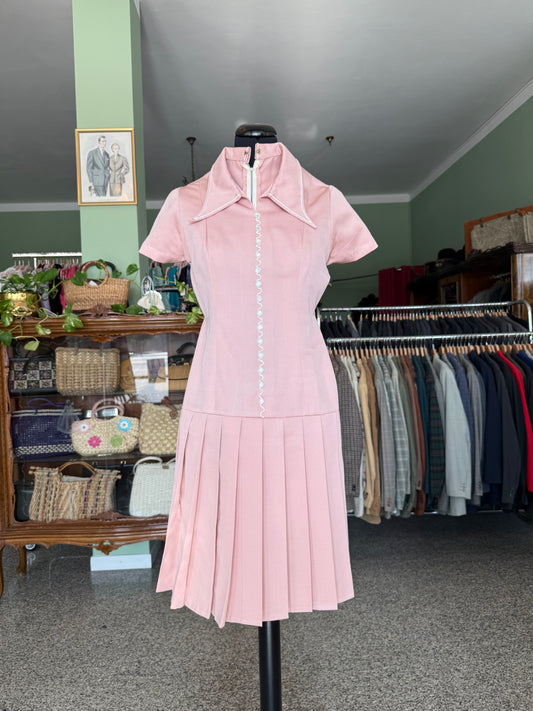 Abito rosa anni ’70 alla Garçonne - TG. 38