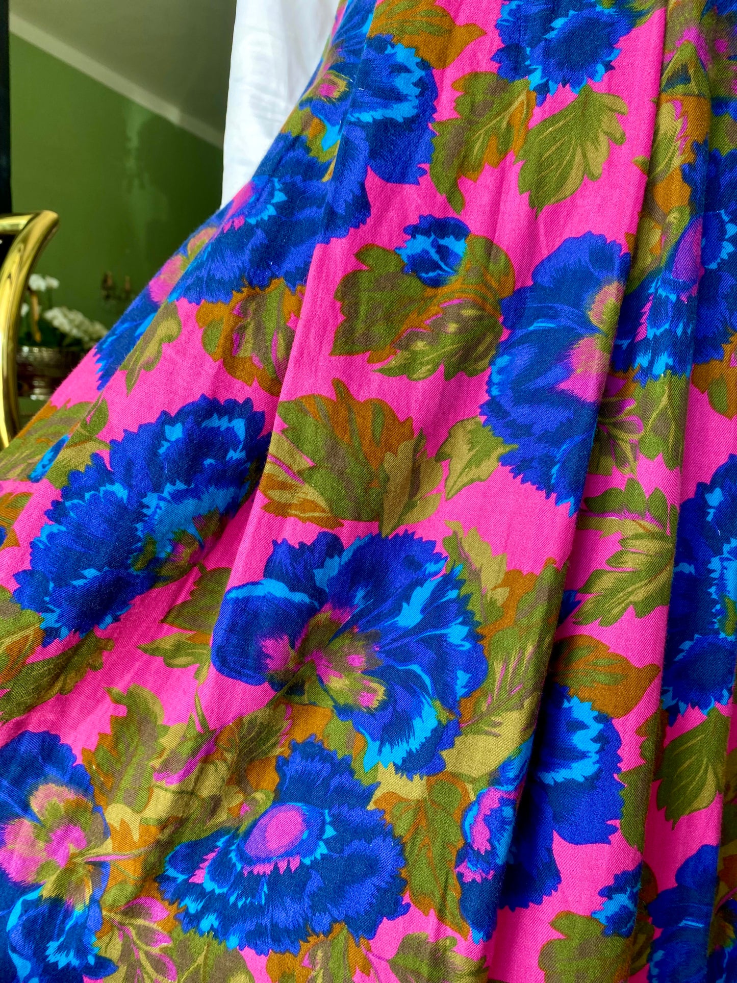 Gonna fucsia con fiori blu - TG. 46