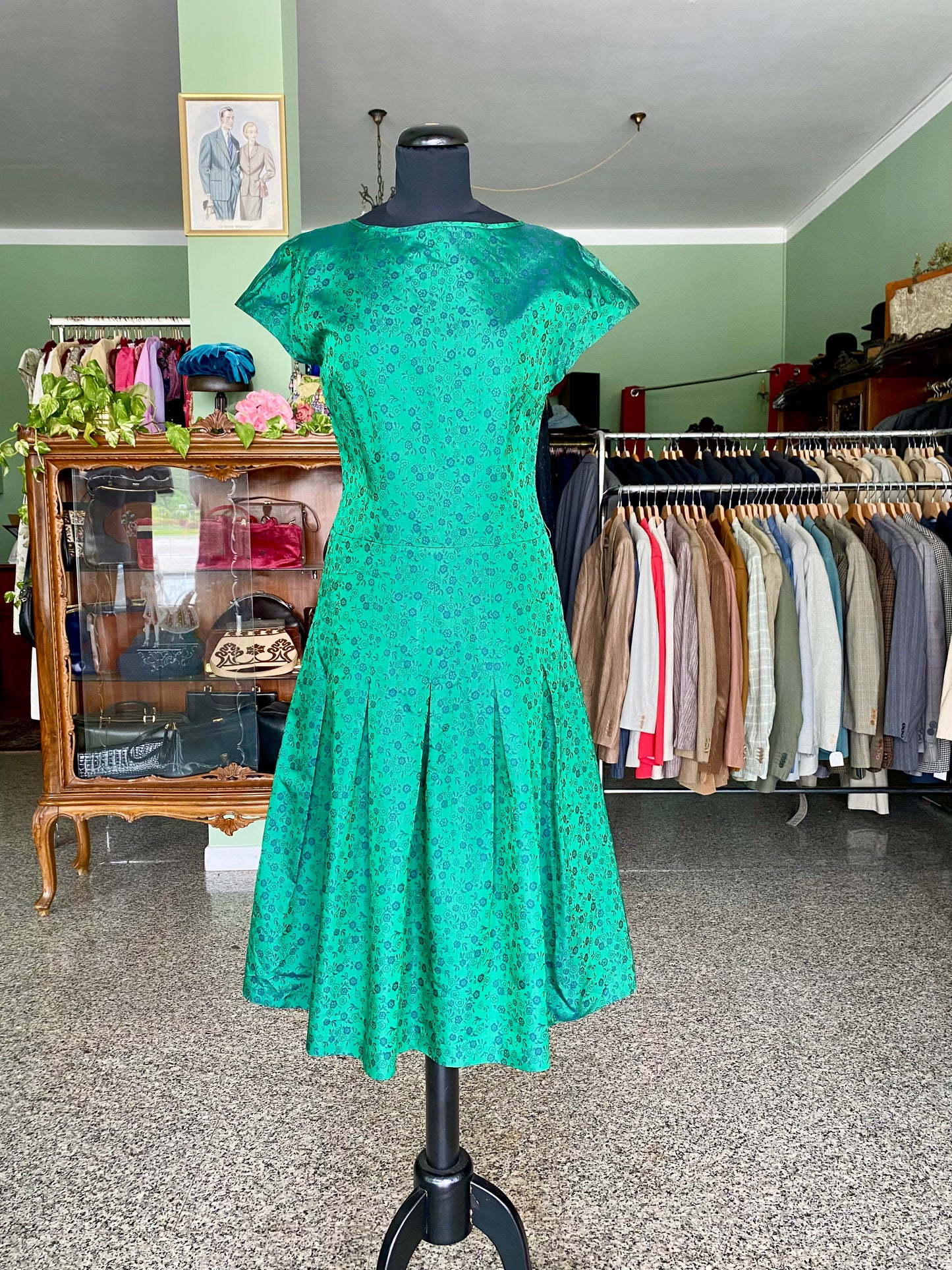 Abito anni ‘80 verde smeraldo - TG. 40