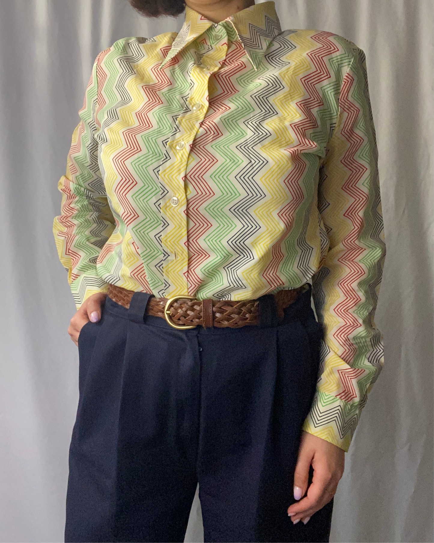 Camicia anni ‘70 zig zag- TG. 42/44