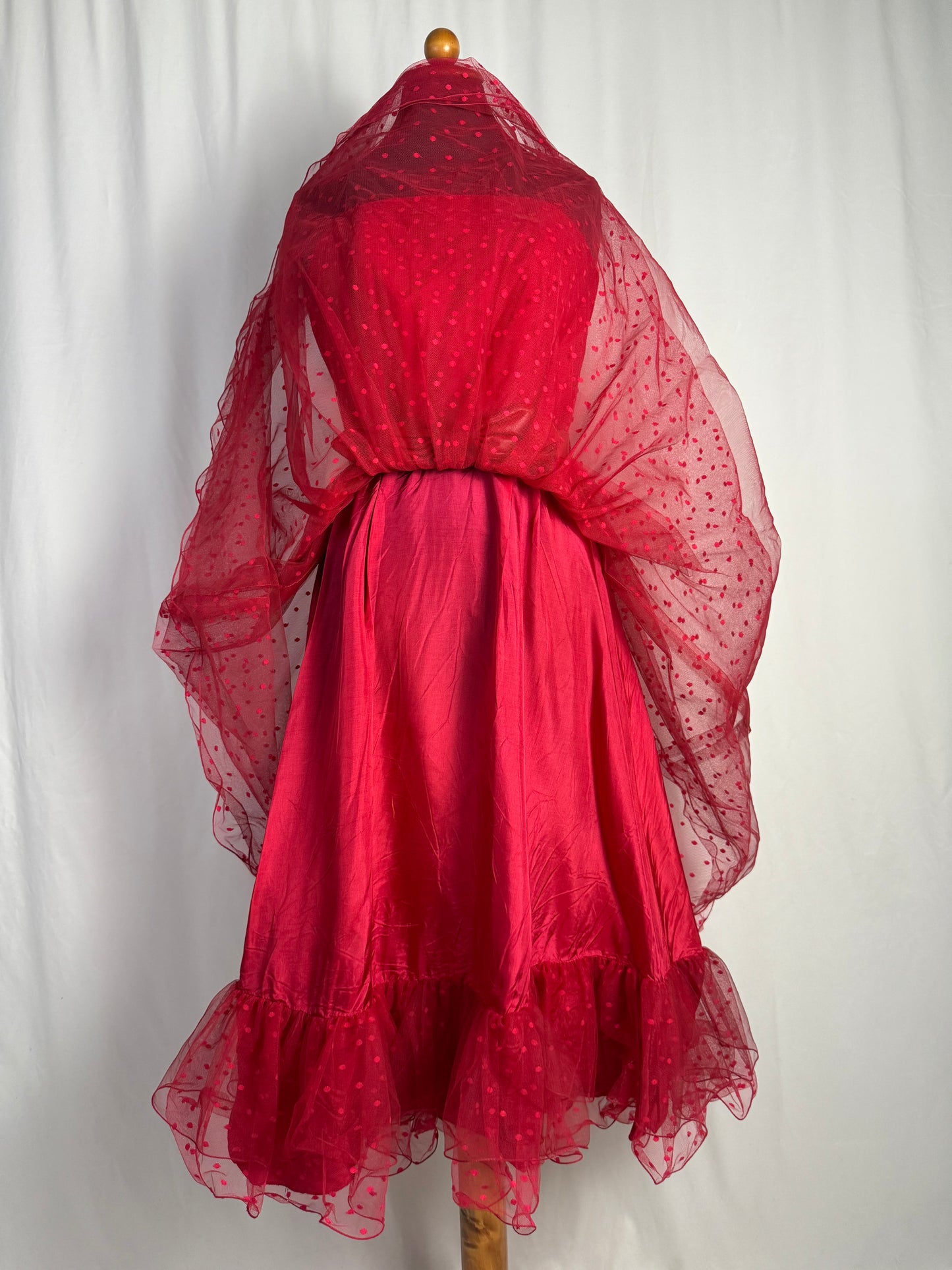 Abito anni ‘80 bustier in tulle rosso - TG. 38/40