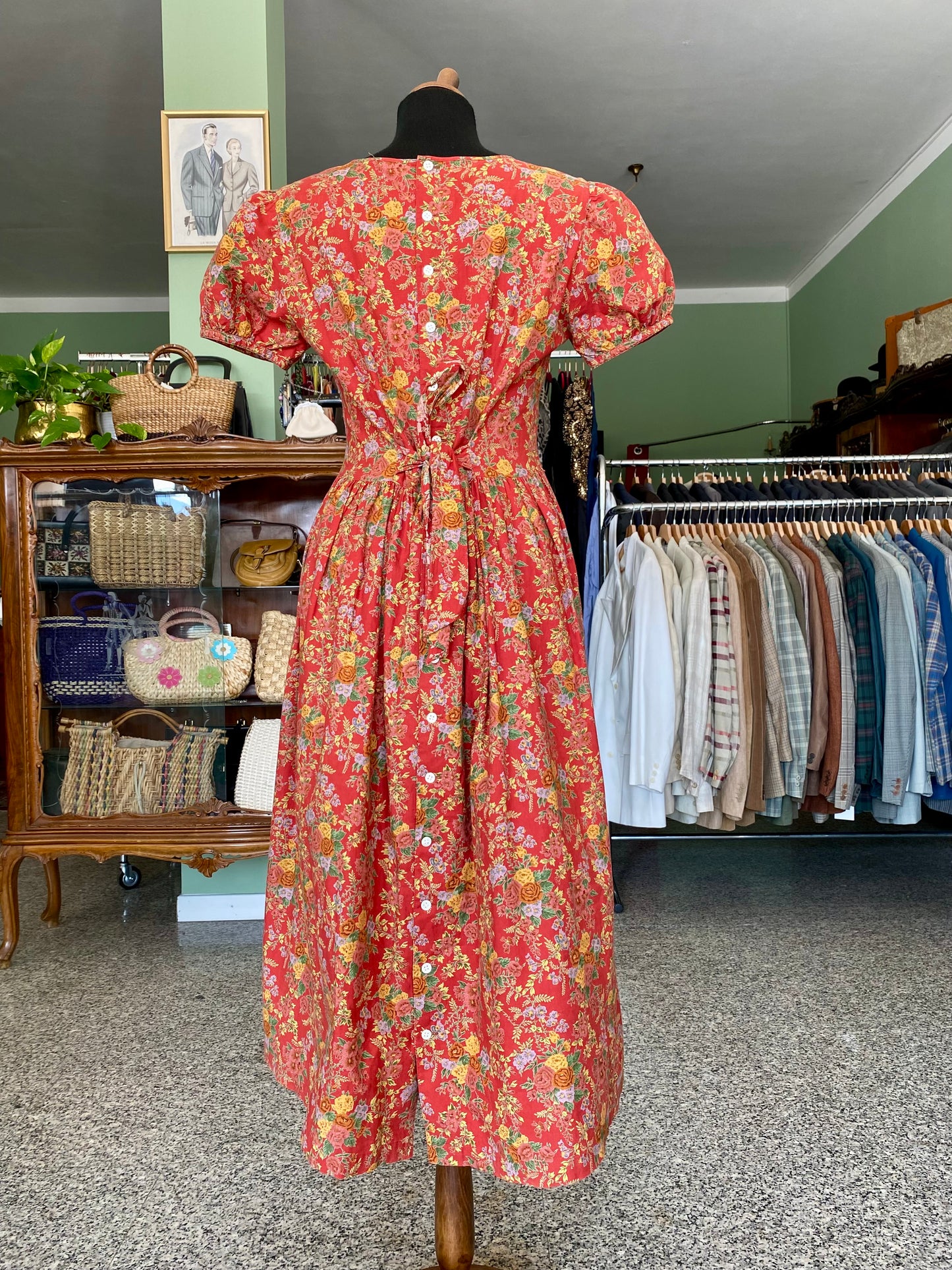 Abito in cotone floreale con maniche a 🎈- TG. 40/42
