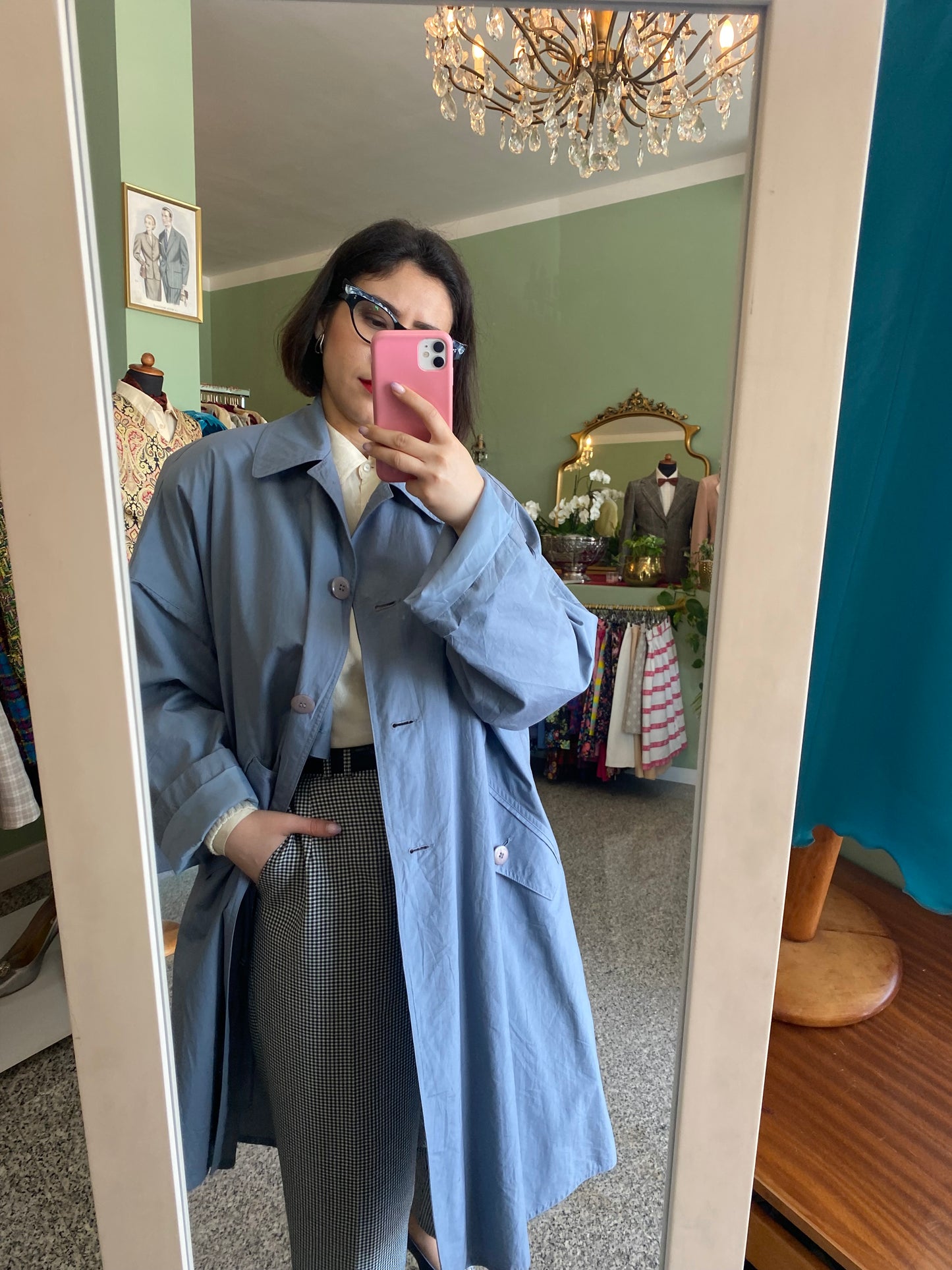 Trench anni ‘80 azzurro - TG. 40/42/44