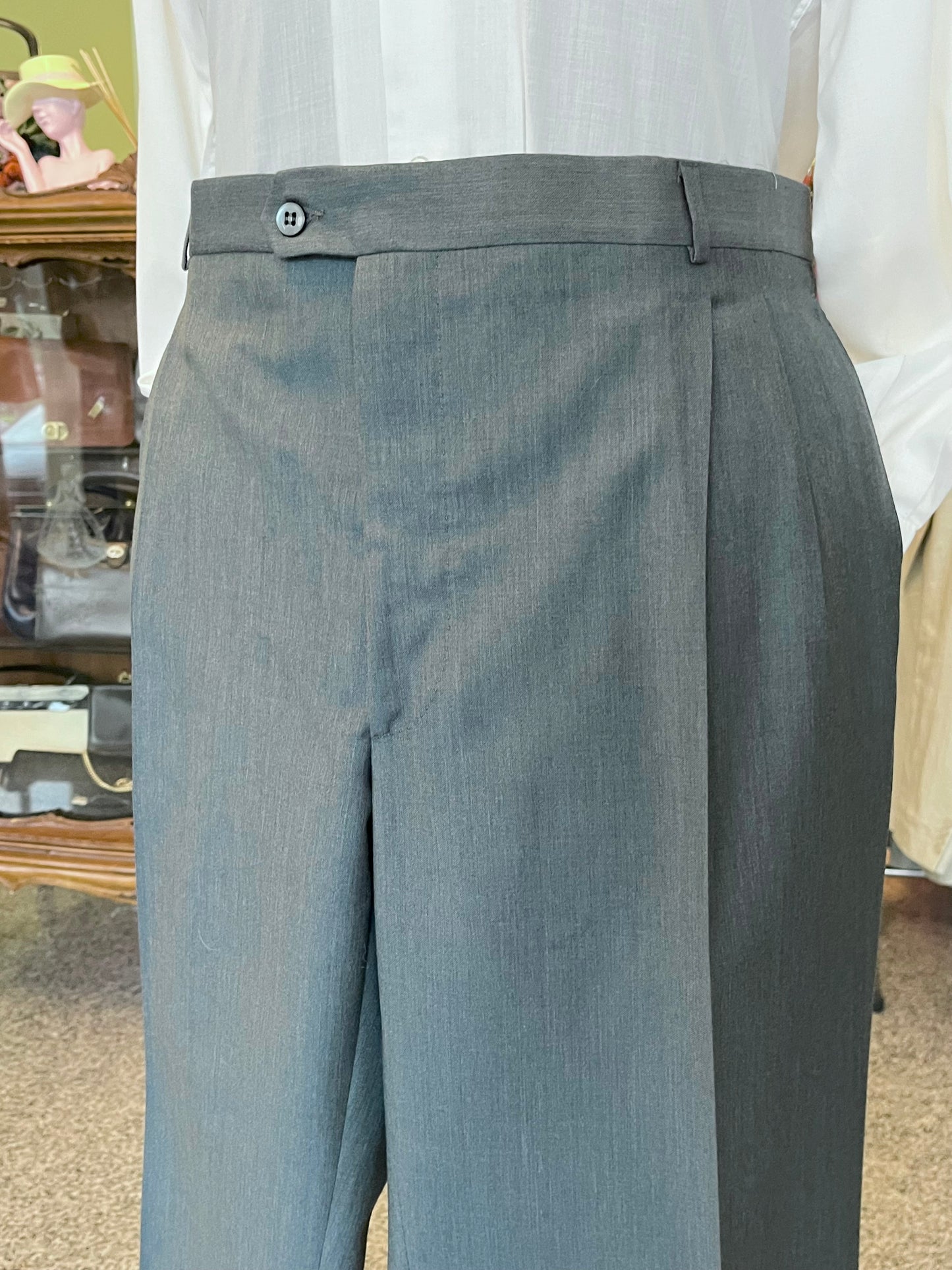 Calzoni lana media grigio-verde tg. 64