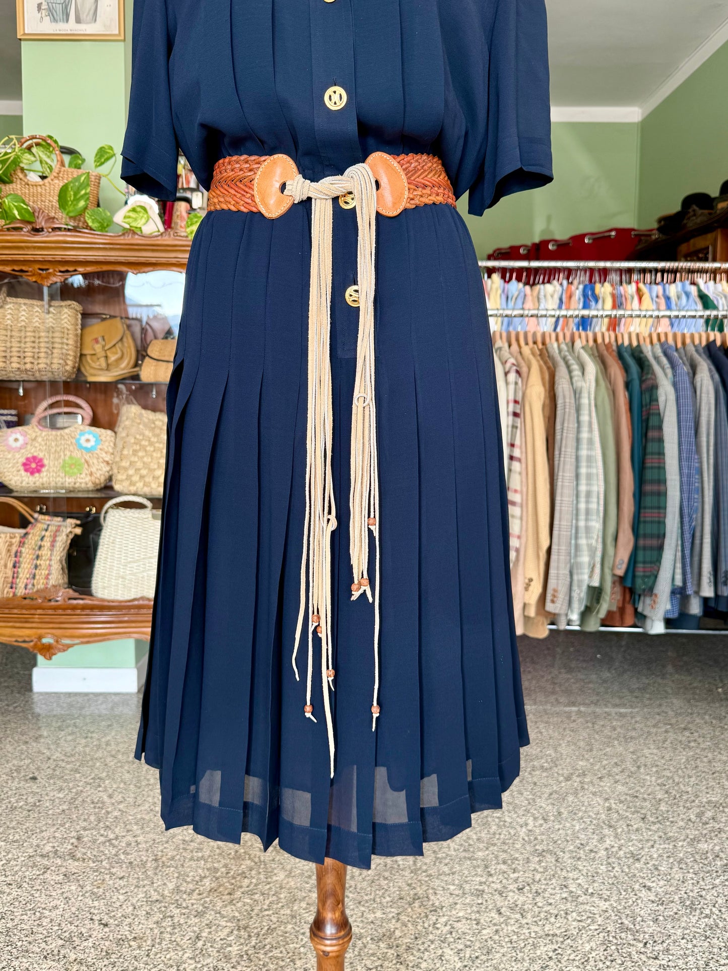 Abito blu classico plissettato - TG. 46