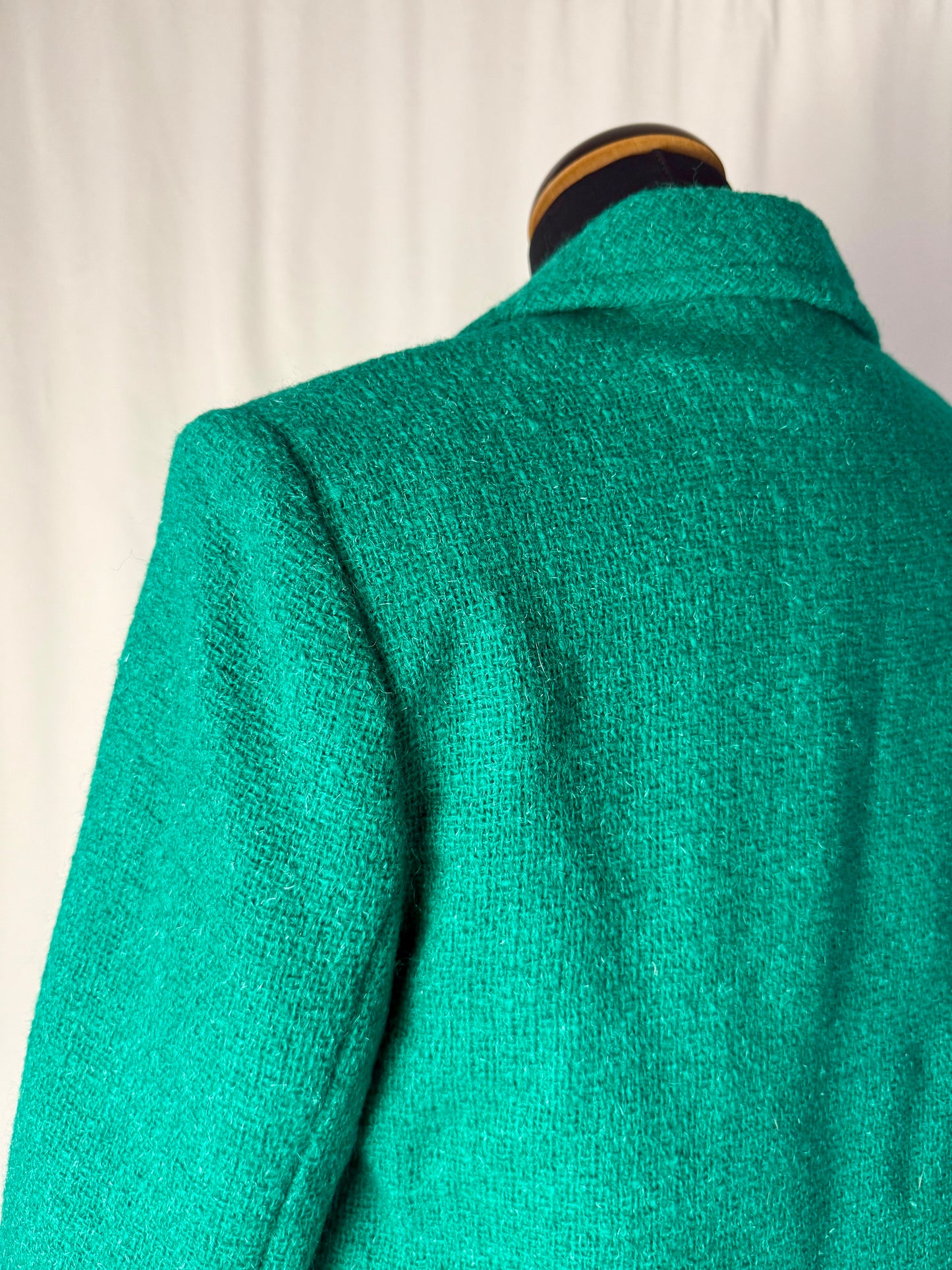 Tailleur giacca + abito in bouclé di lana anni ’60 sartoriale - TG. 40/42