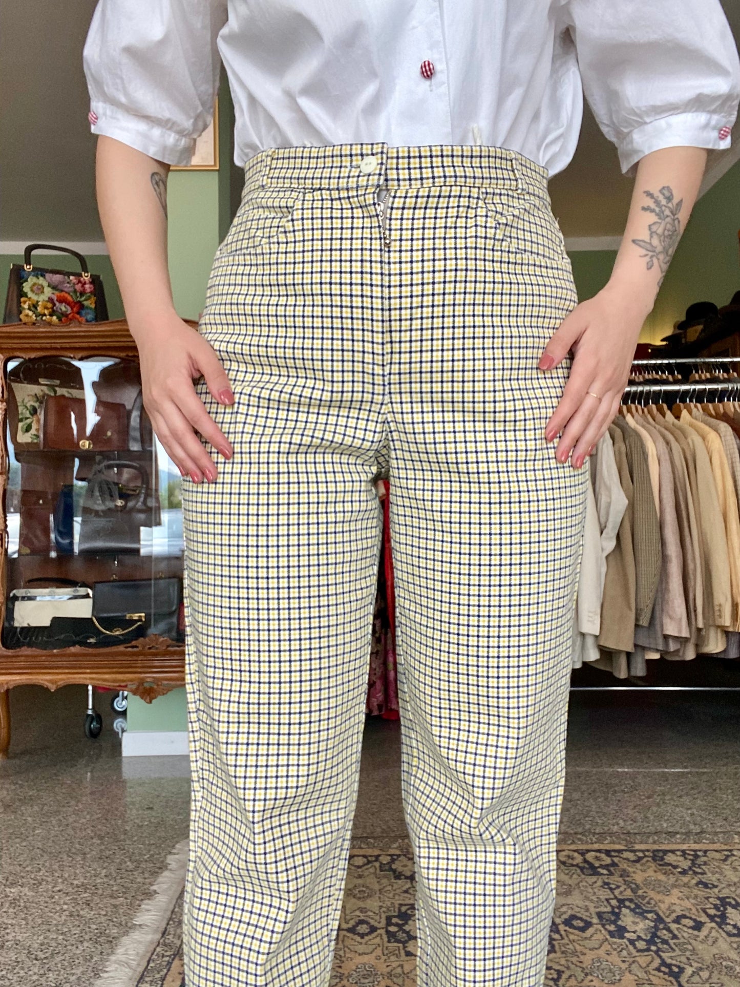 Pantaloni a quadri 100% cotone - TG. 42