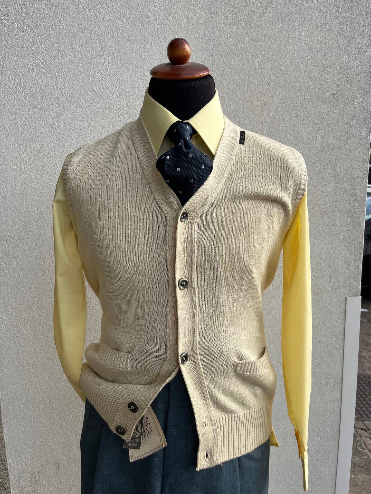Gilet in maglia anni ‘80 color crema