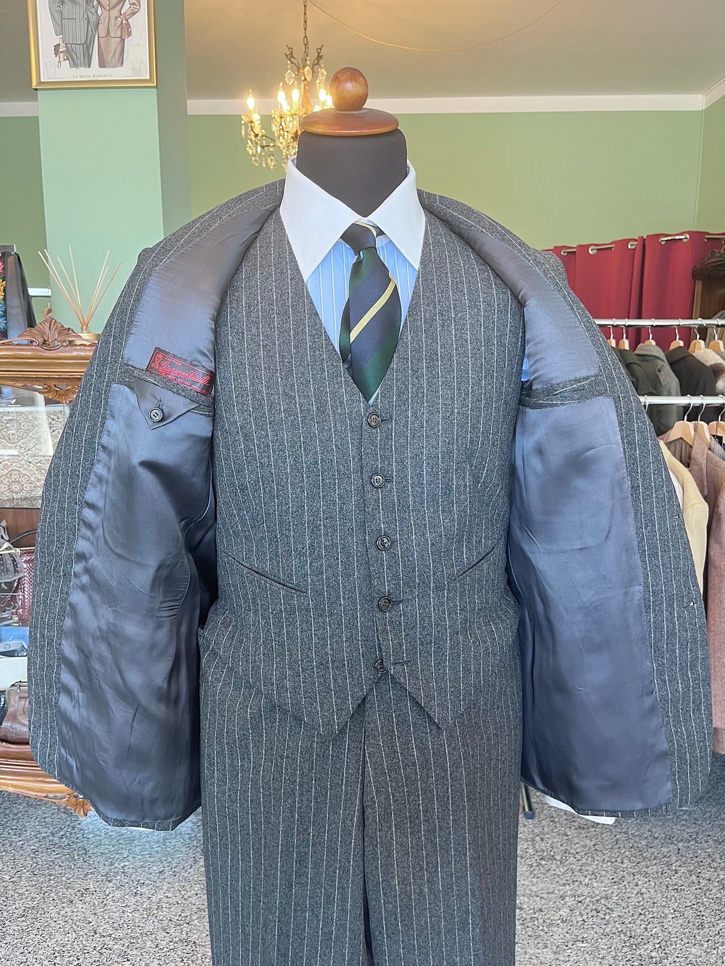 Completo tre pezzi sartoriale anni '70 tg. 50-52