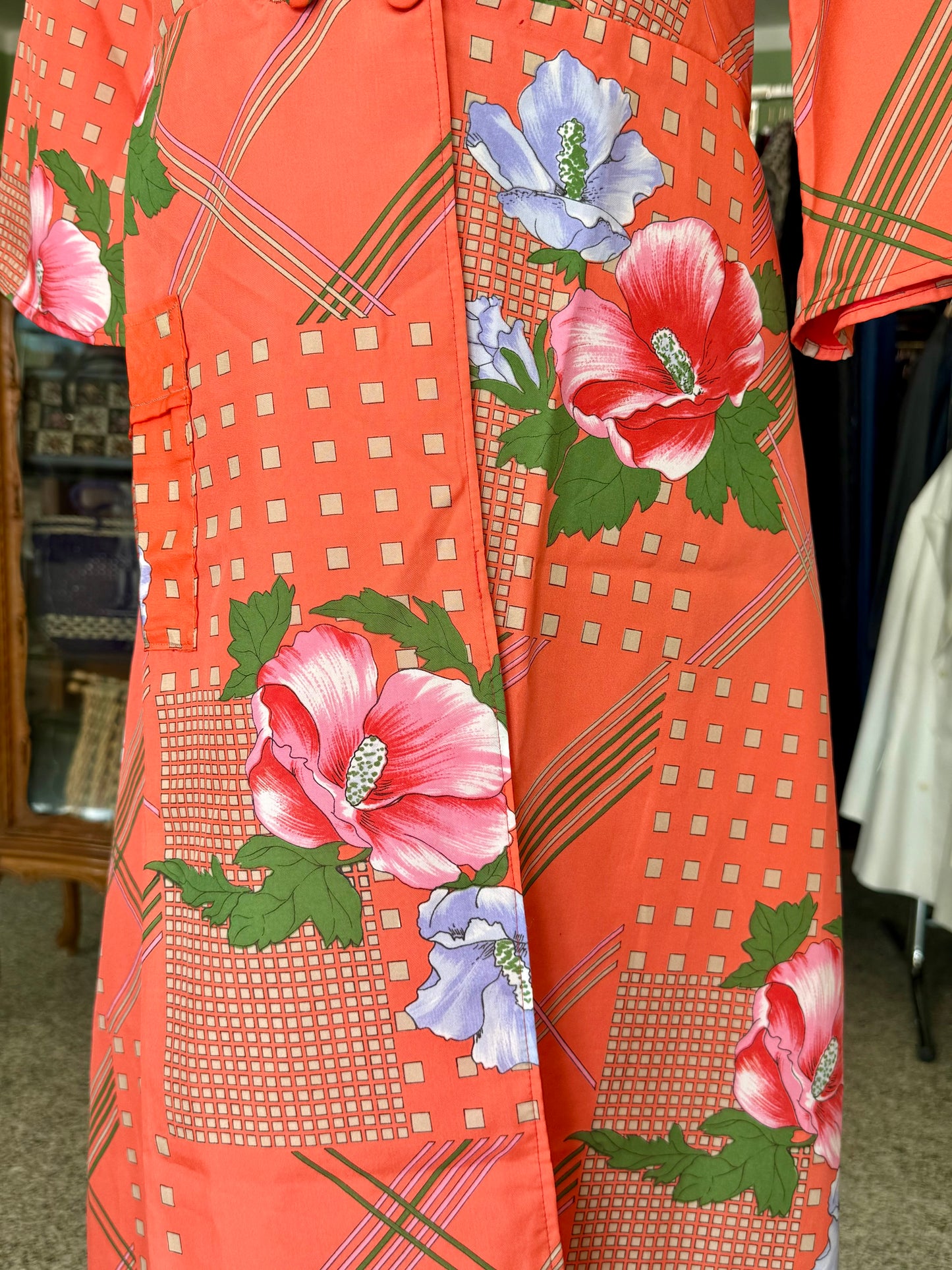 Kimono/Vestaglia Vintage Anni ’70 con Stampa Floreale