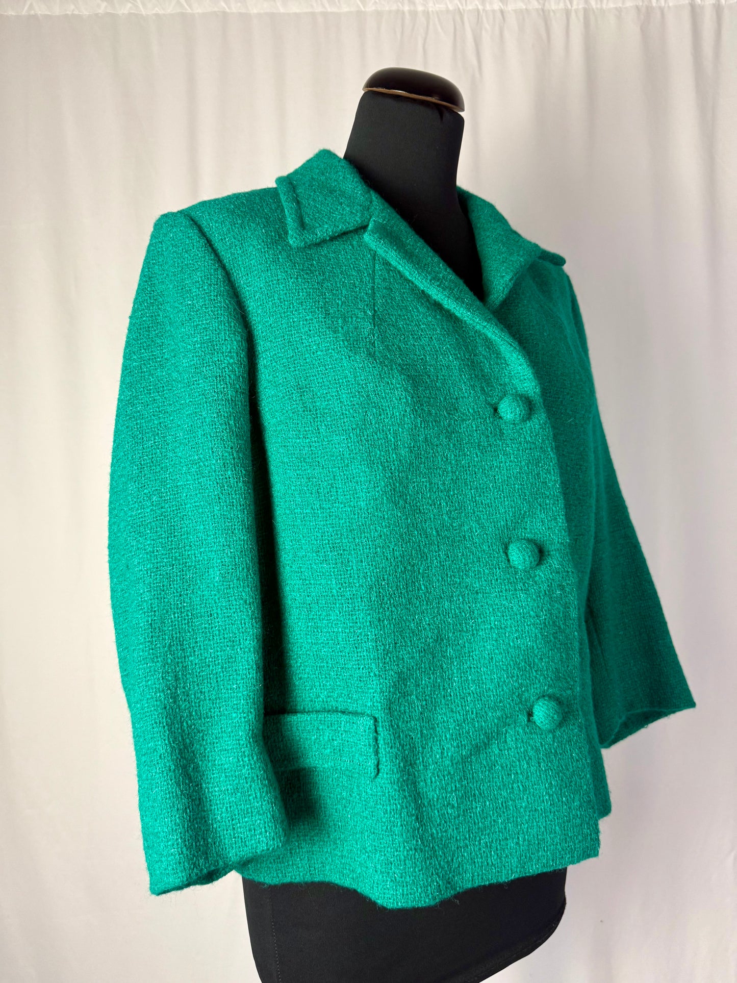 Tailleur giacca + abito in bouclé di lana anni ’60 sartoriale - TG. 40/42