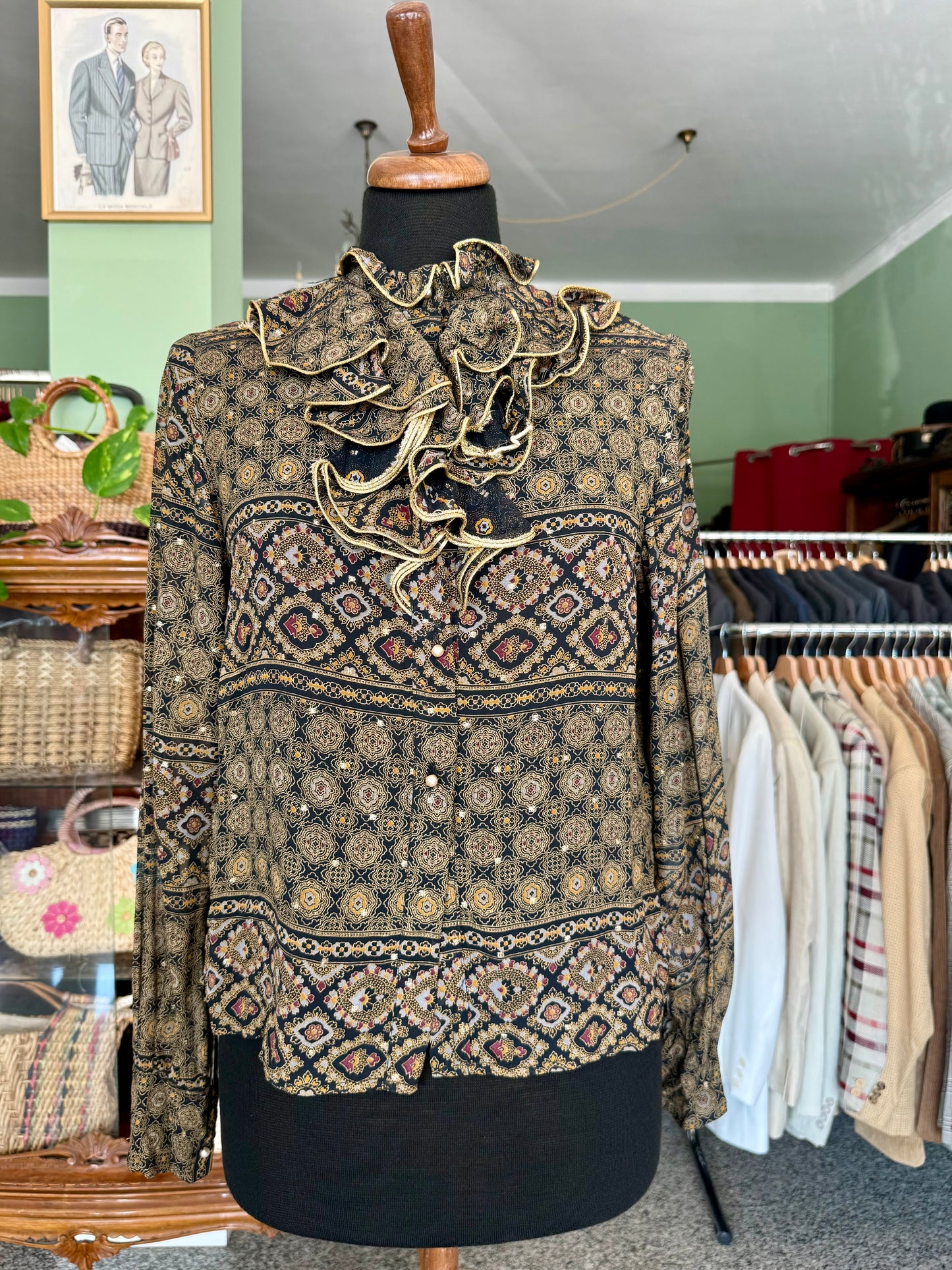 Camicia anni ‘70 con rouches - TG. 44