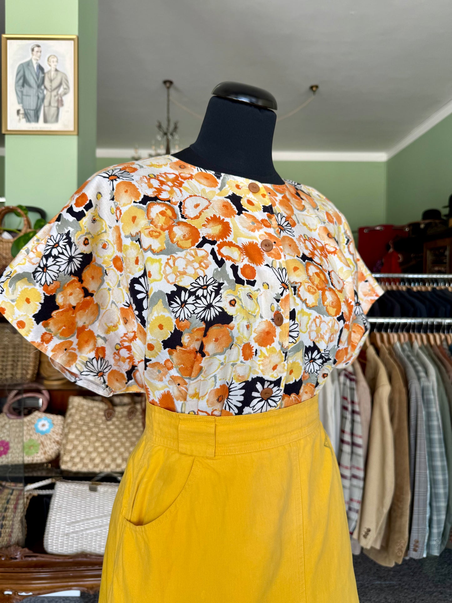 Blusa in 100% cotone fiorito - TG. 48/50