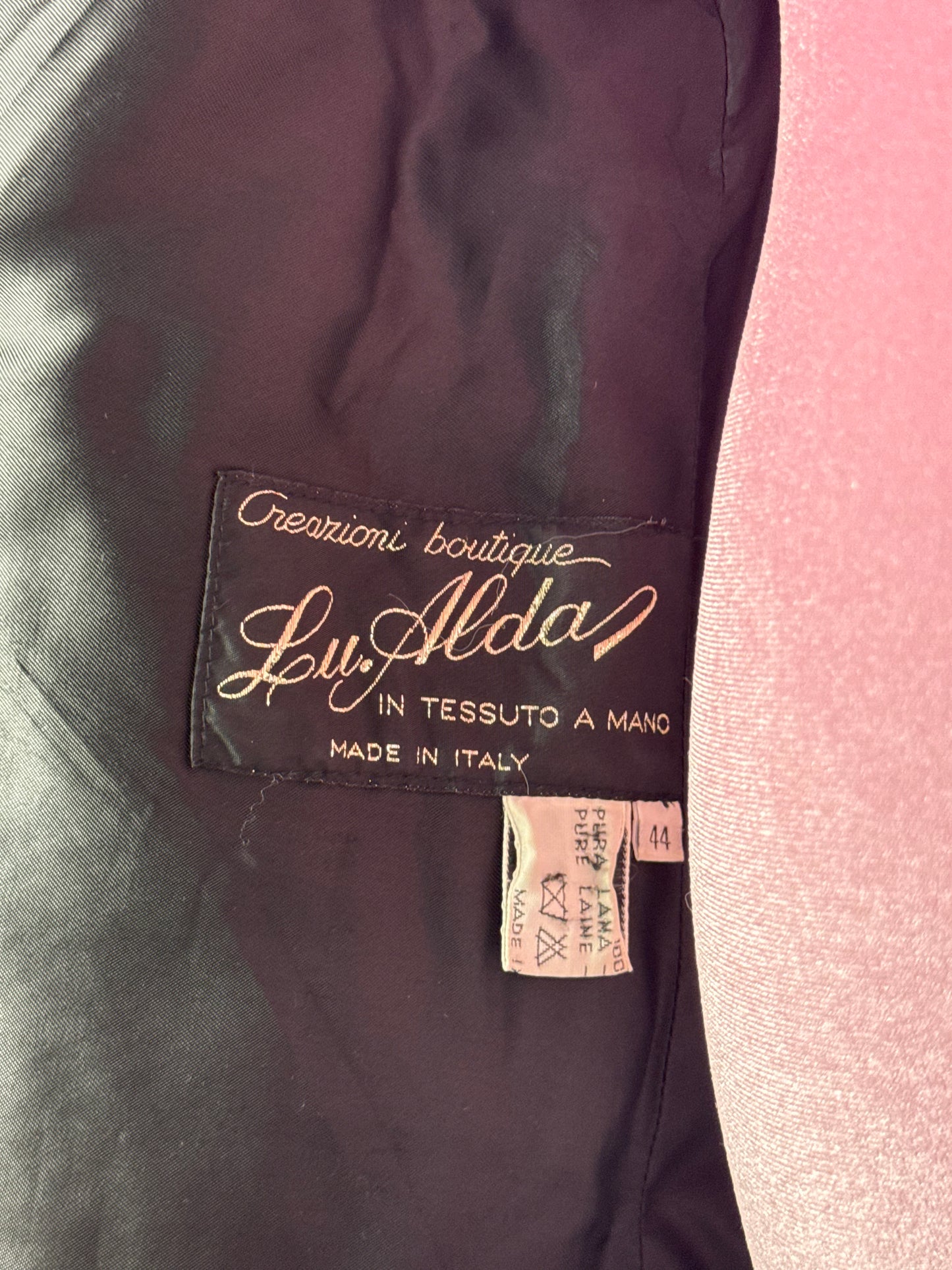 Cappotto oversize anni ’80 in lana grafica tricolore - TG. 48/50