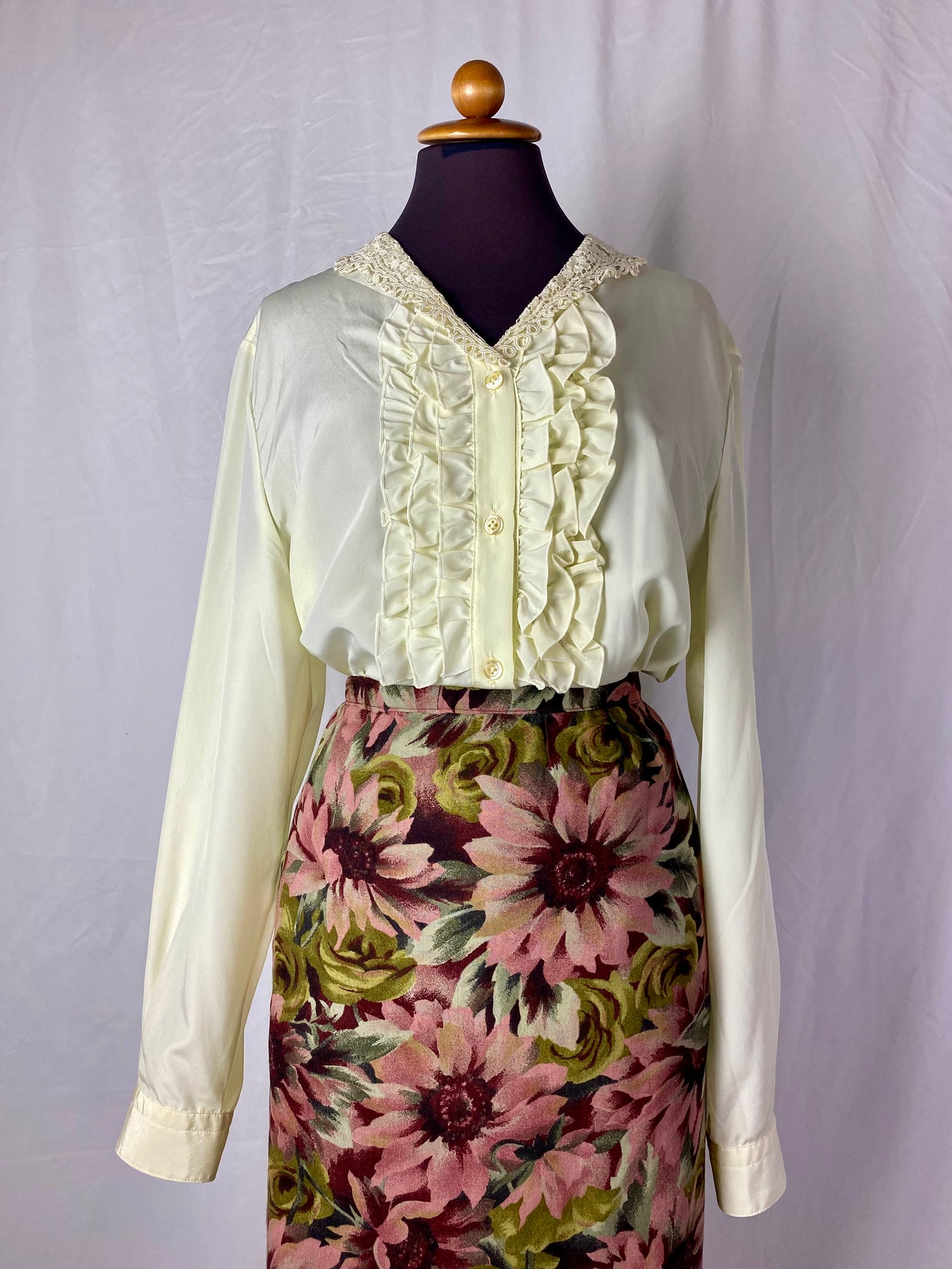 Camicia crema con rouges - TG. 46/48/50