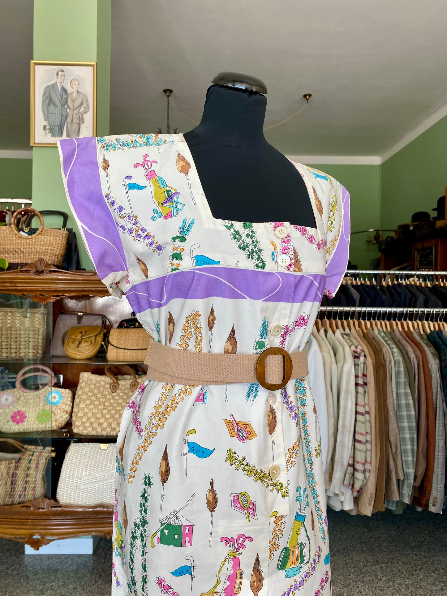 Abito sartoriale anni '60 con tessuto originale Emilio Pucci - TG. 46/48