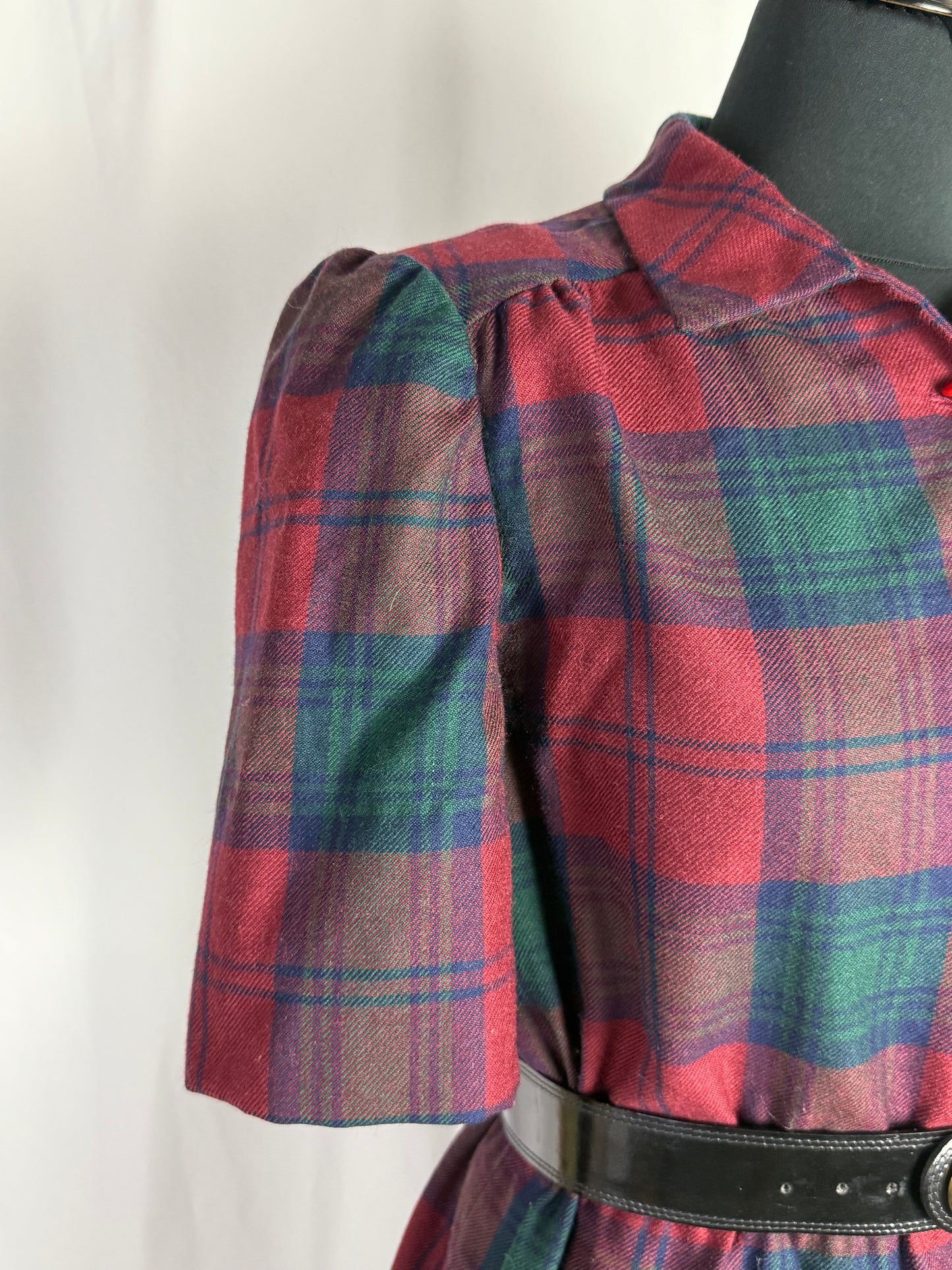 Abito anni ‘80 in lana tartan - TG. 44