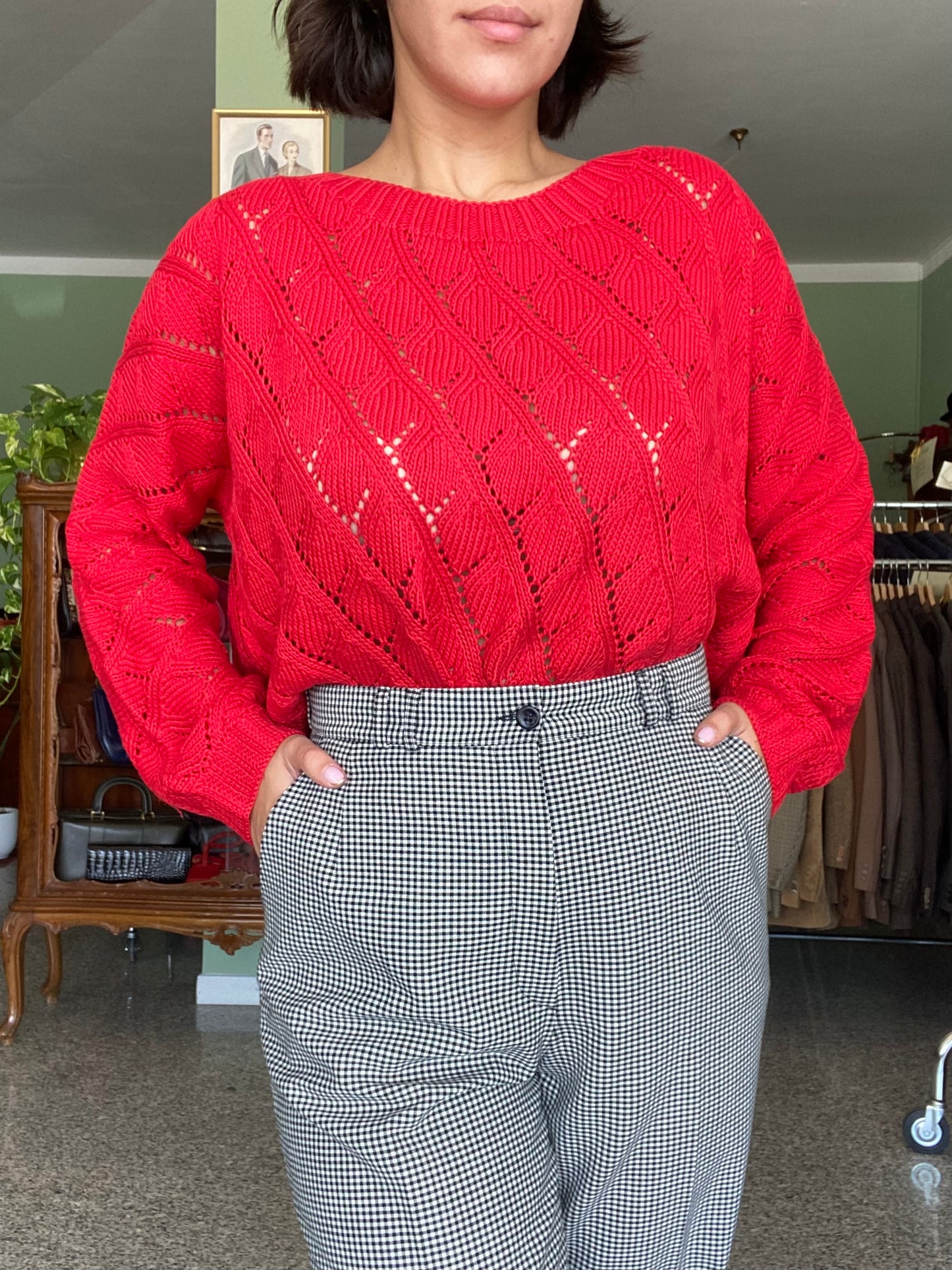 Blusa rossa in cotone - TG. 48/50/52