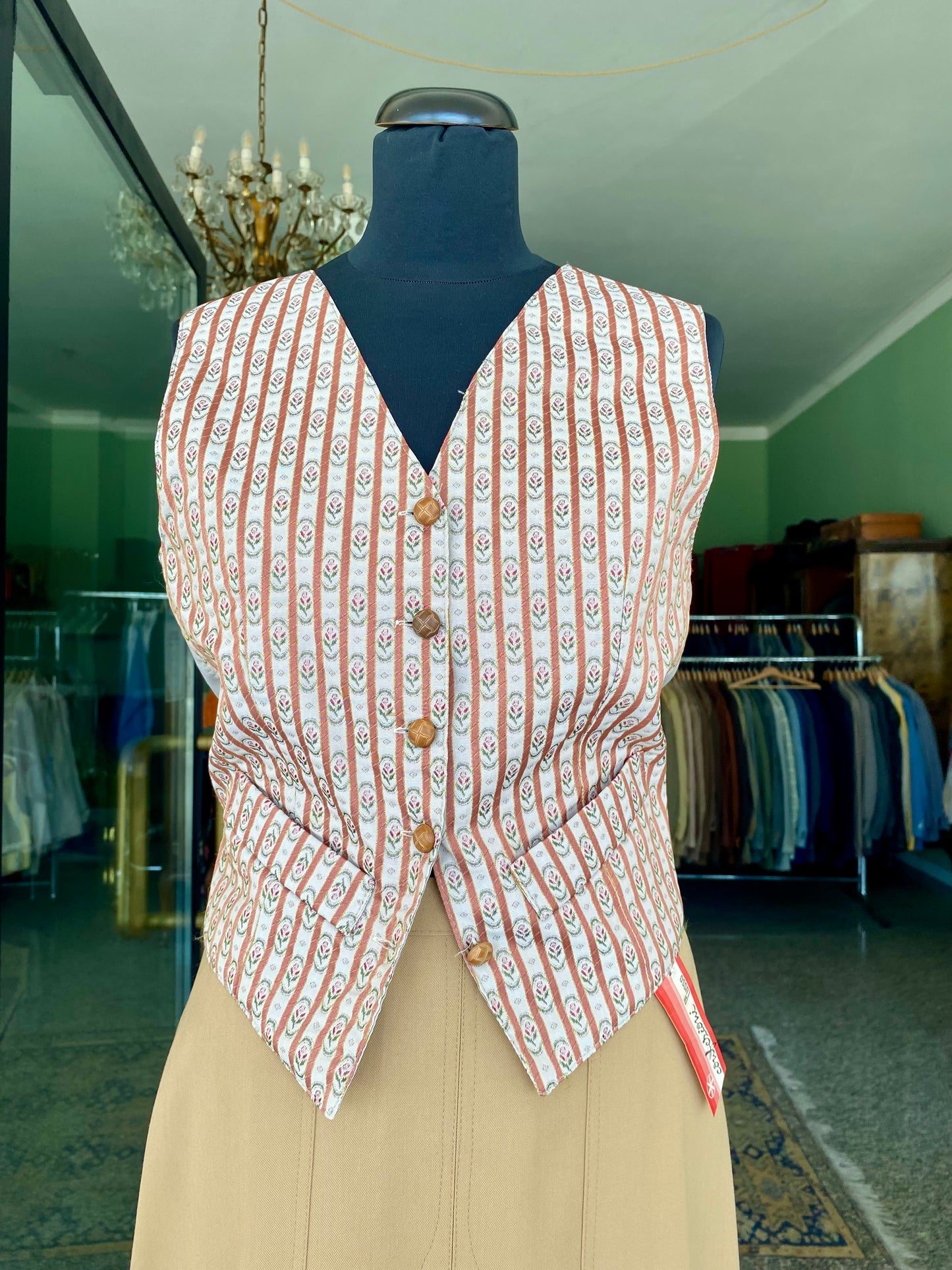 Gilet anni ‘70 con fiorellini - TG. 40/42