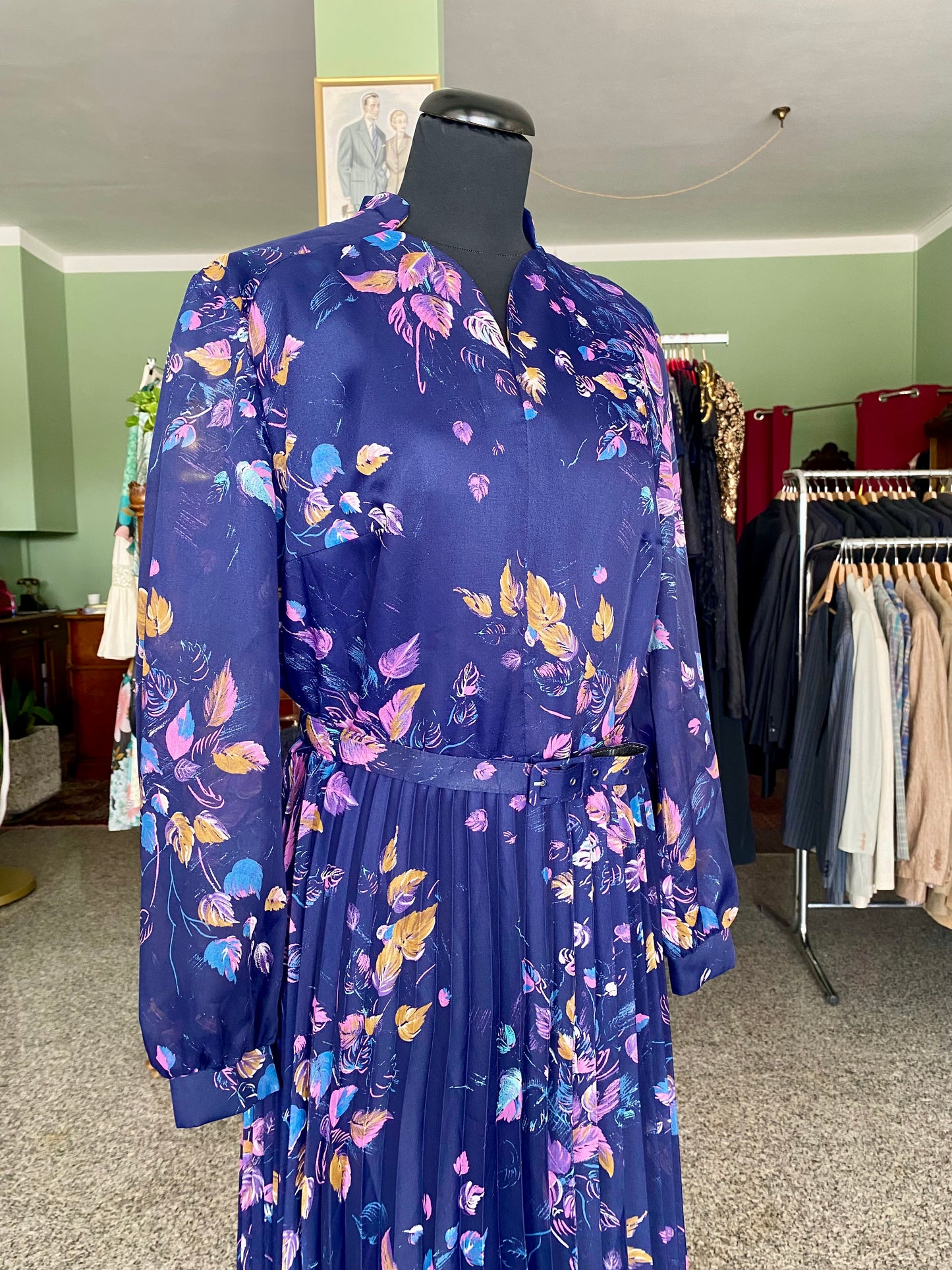 Abito anni ‘70 classico in voile - TG. 46 circa