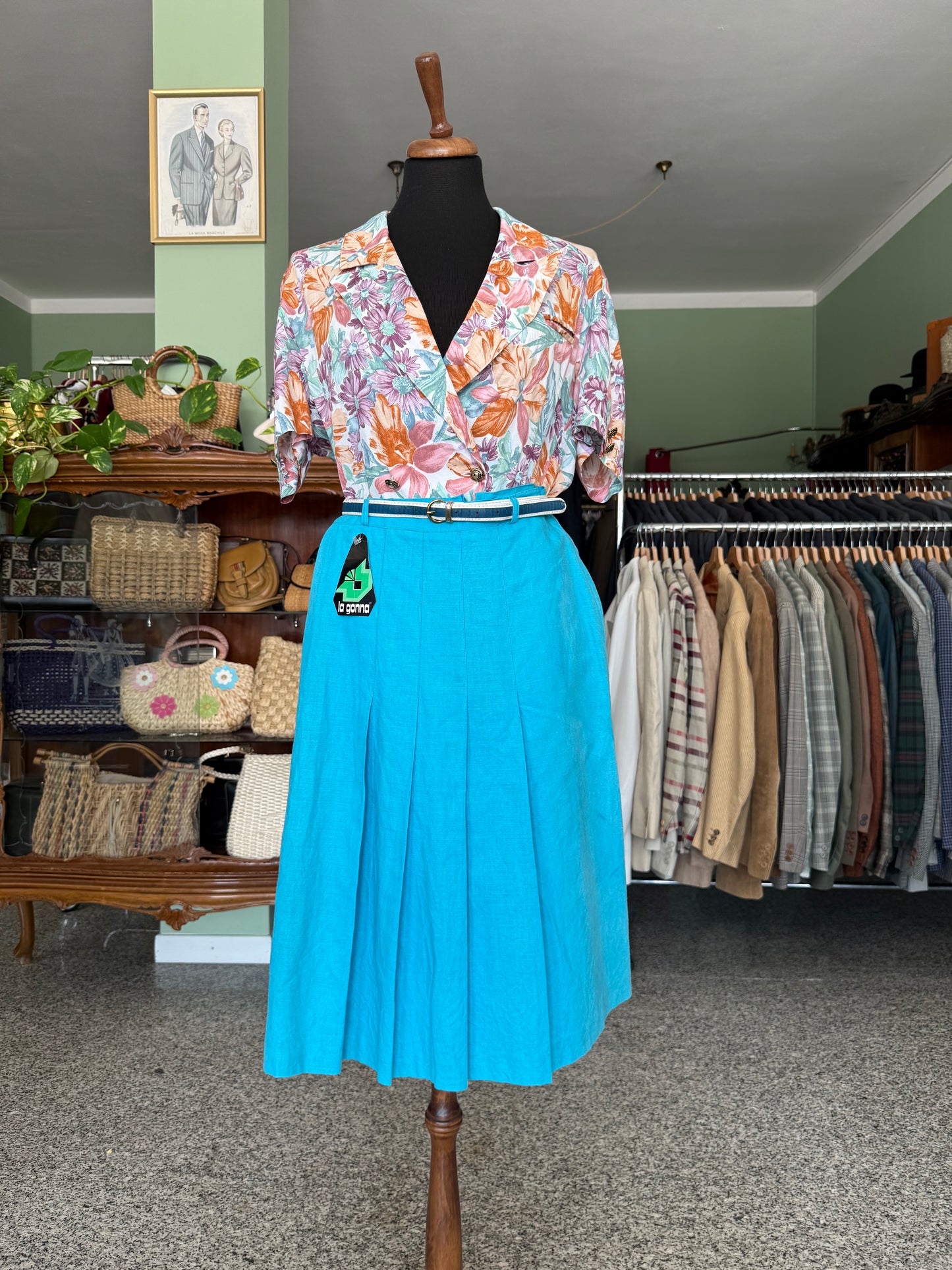 Camicia in cotone con stampa floreale - TG. 44/46