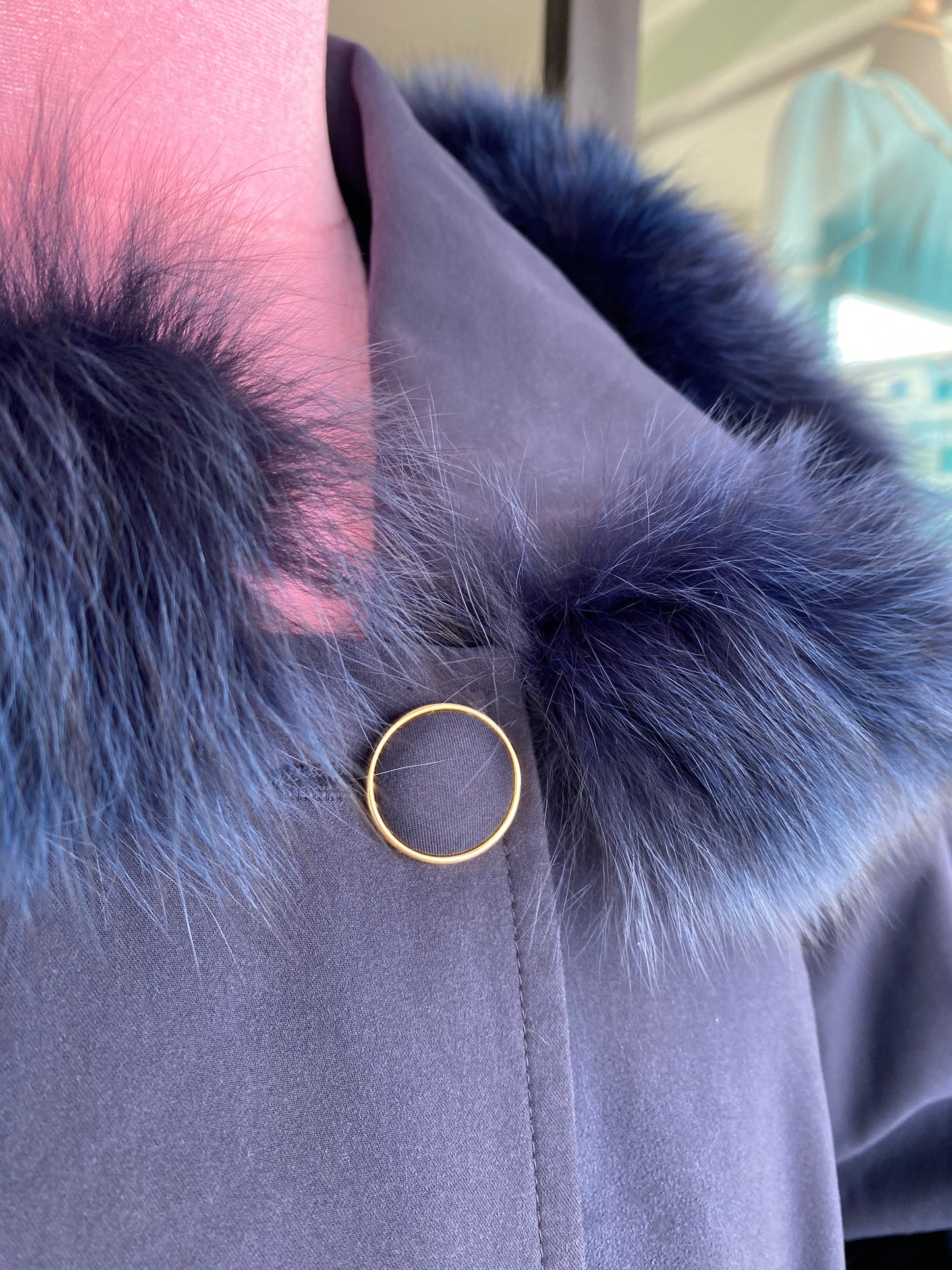 Trench blu con fodera in eco pelliccia - Per Roberta